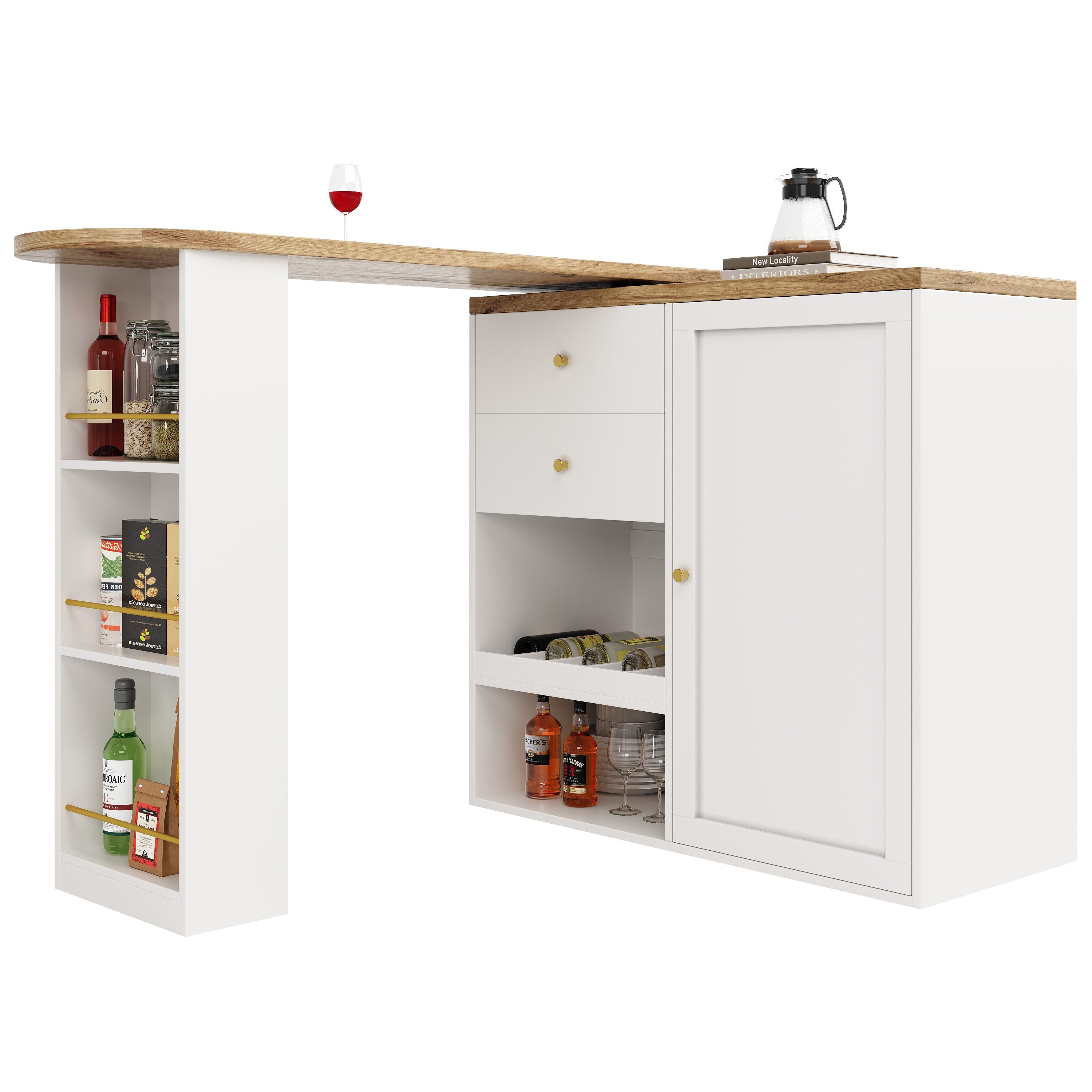 MODFU Bartisch 360° drehbare (drehbar Sideboard, günstig online kaufen