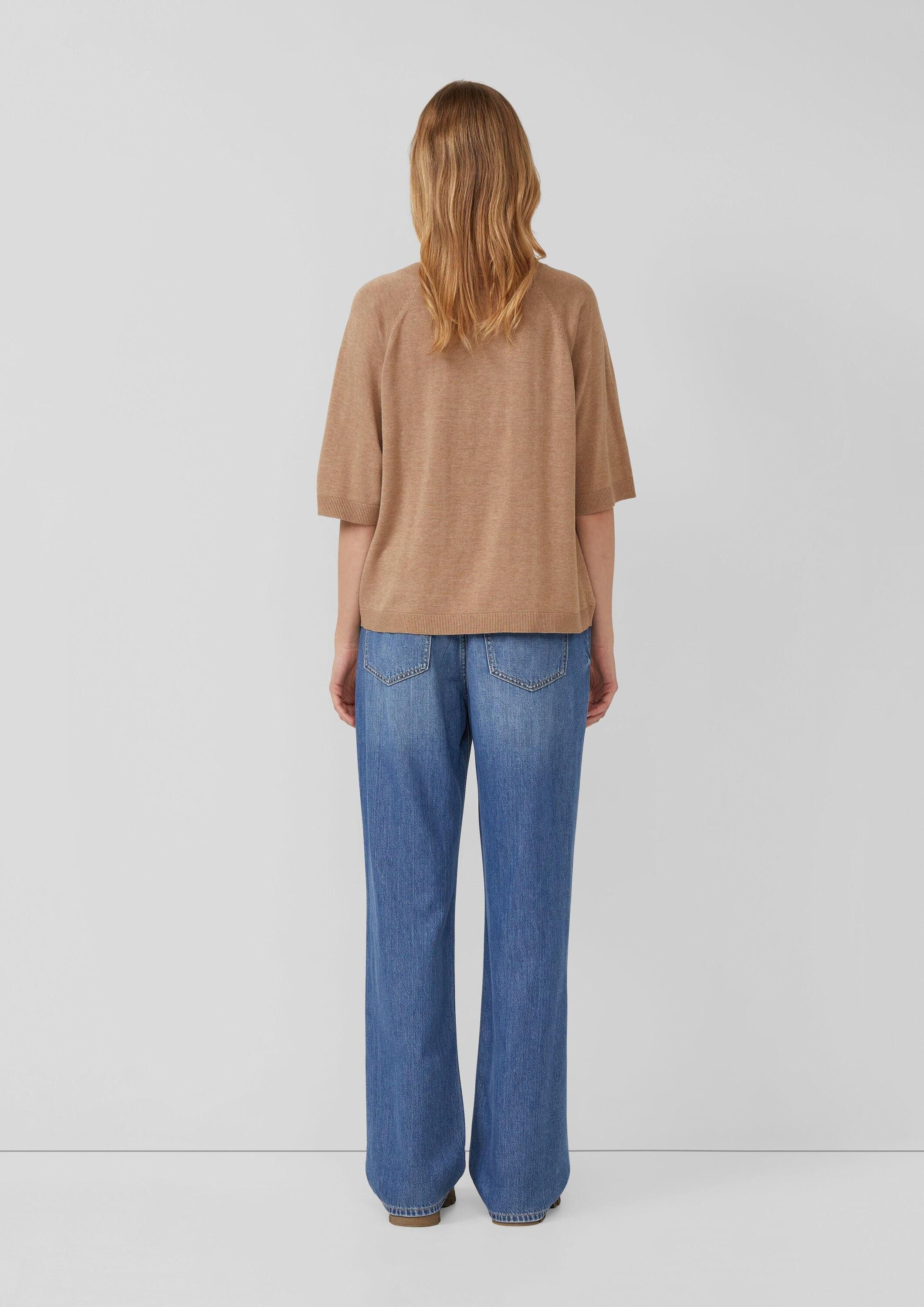 s.Oliver Kurzarmpullover Strickpullover Leichter Kurzarm-Strickpullover