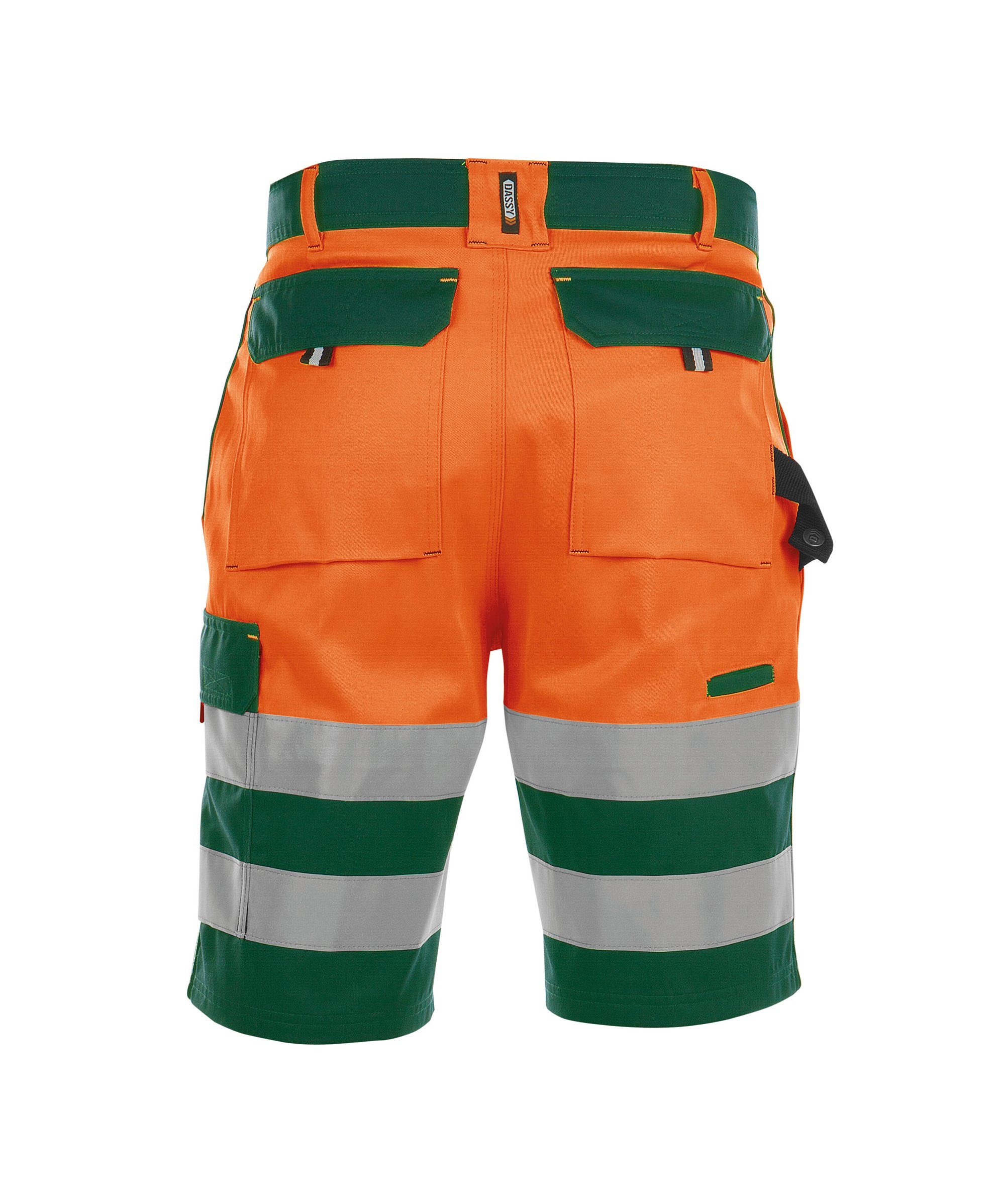 Warnschutz-Shorts (1-tlg) Arbeitsshorts flaschengrün/neonorange Dassy Venna