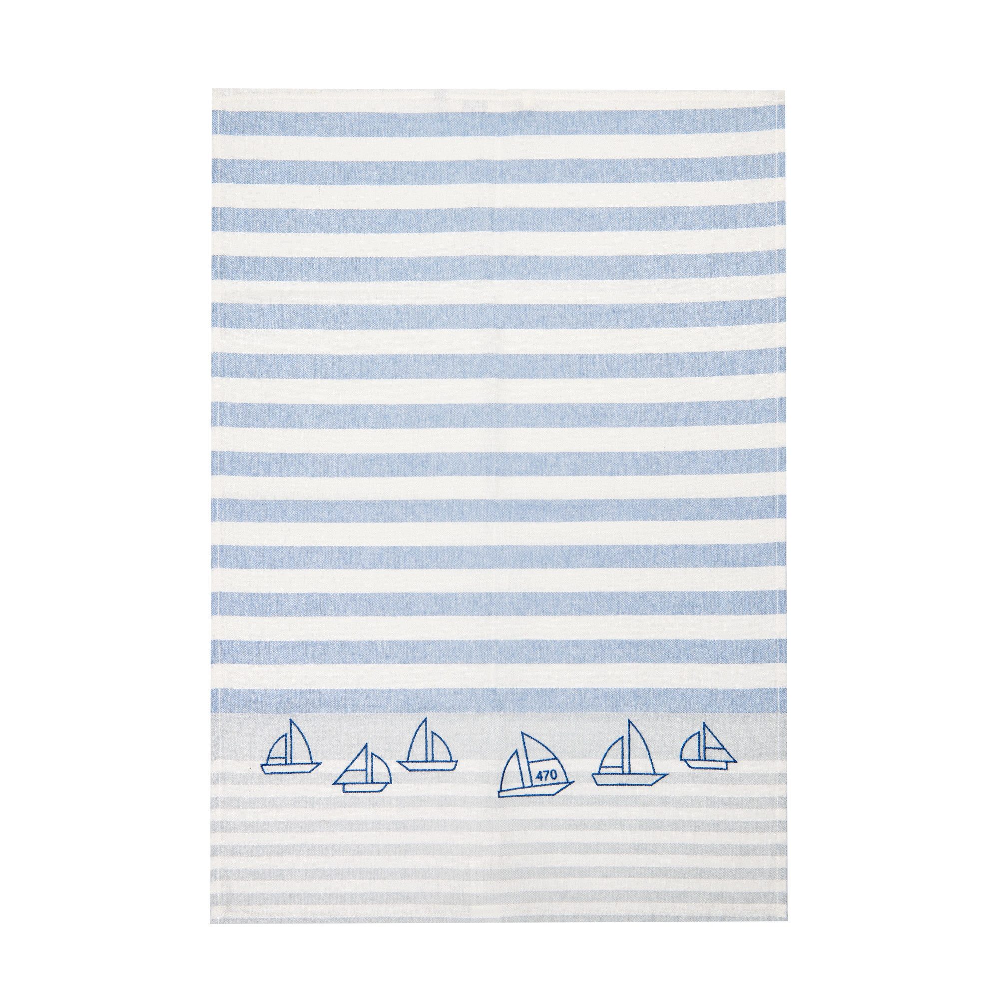 Grubentuch Geschirrtuch von Grubentuch aus der Mare Kollektion - Regatta, Motiv bestickt, 55% Leinen, 45% Baumwolle