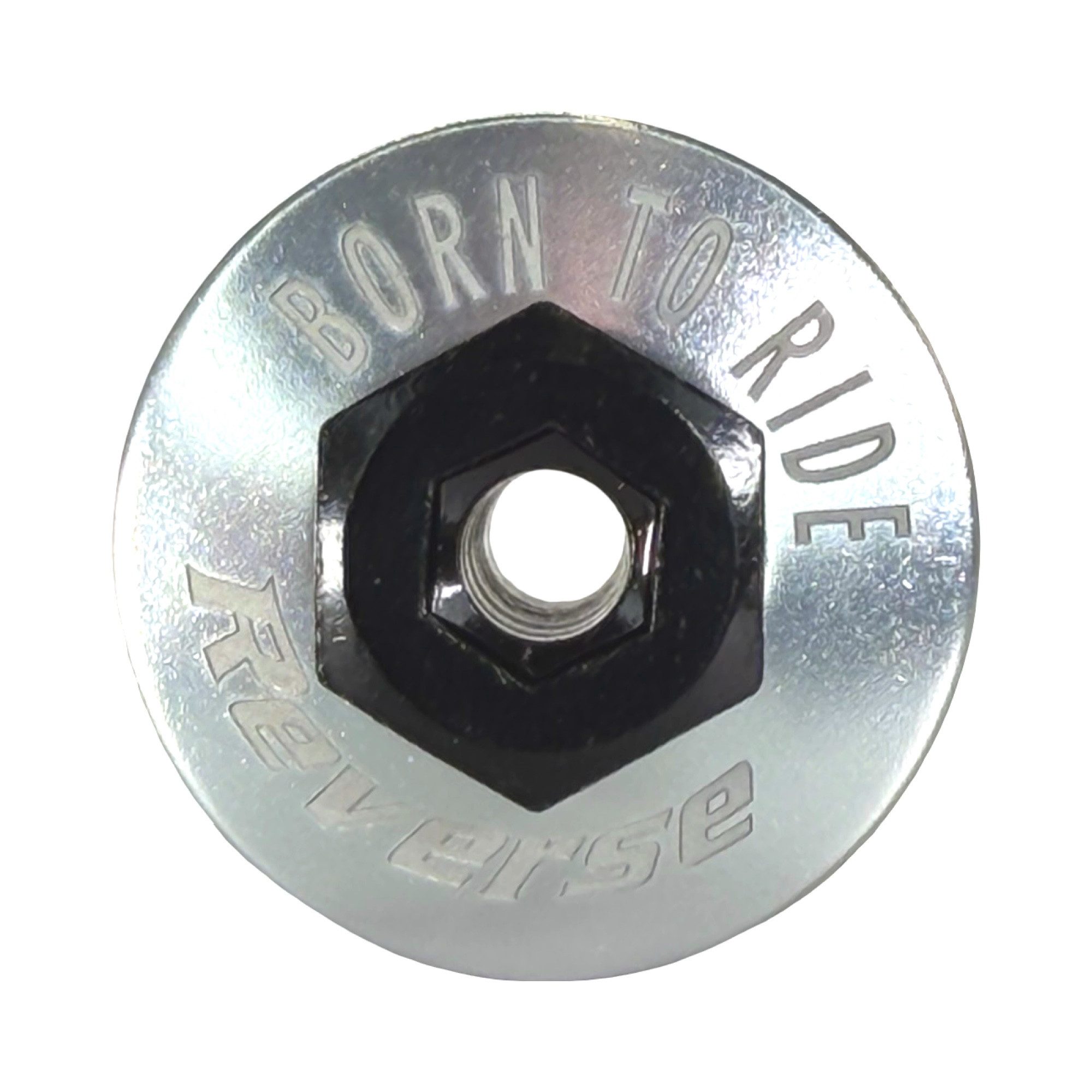 Reverse Fahrradlenker Reverse Alu Dirt Barspin Top Cap Steuersatzkappe M10 Silber