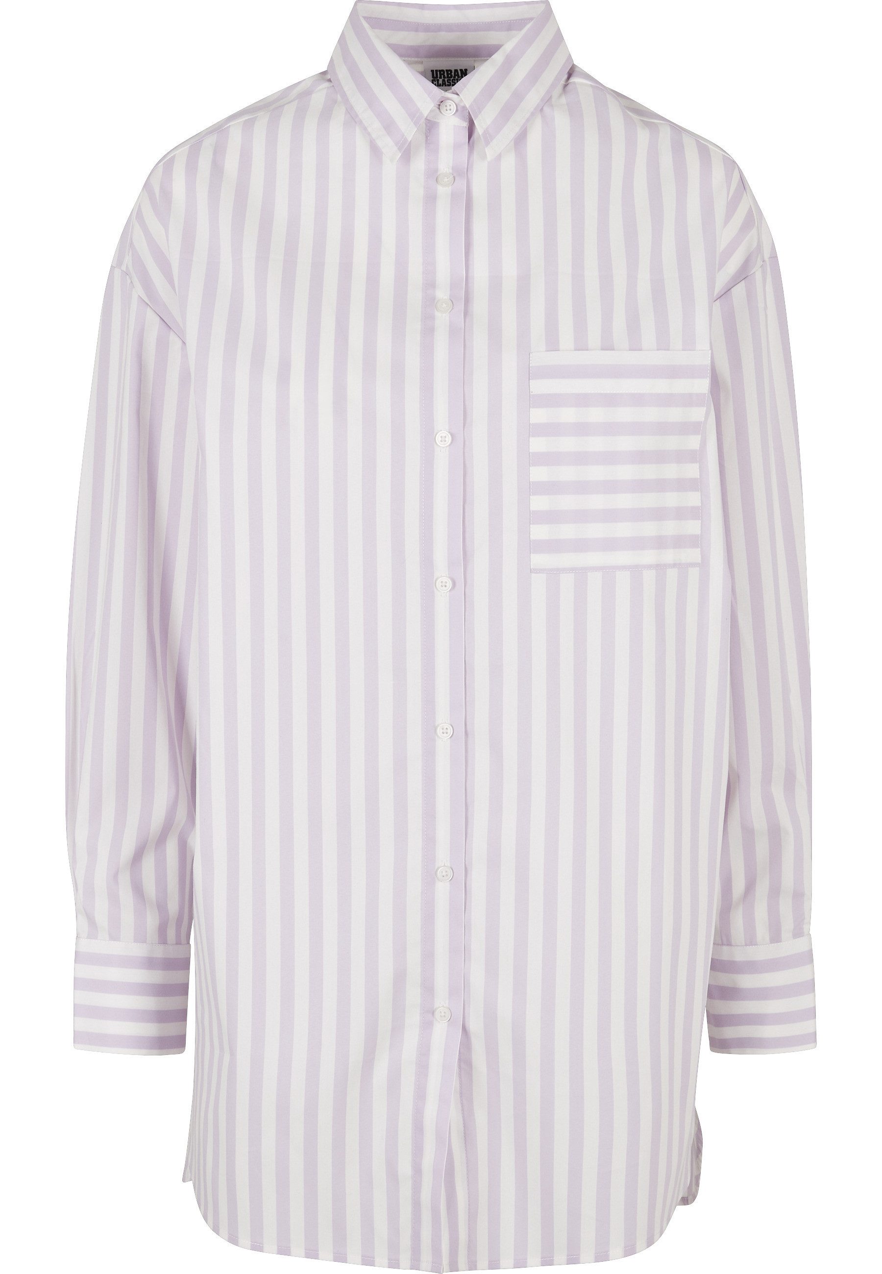 URBAN CLASSICS Langarmhemd Urban Classics Damen Ladies Oversized Stripe Shirt (1-tlg)