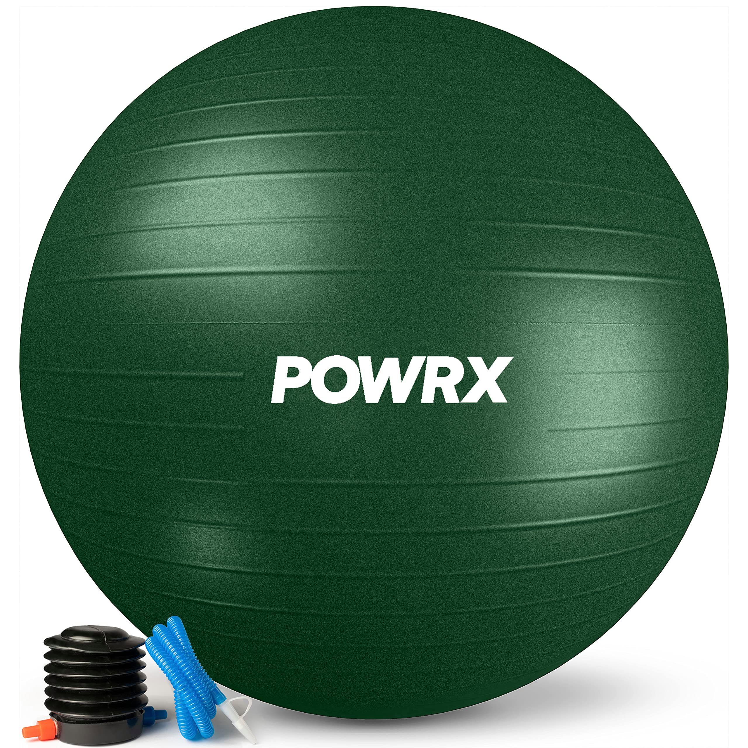 POWRX Gymnastikball, 75 Cm Gummi Waldgrün