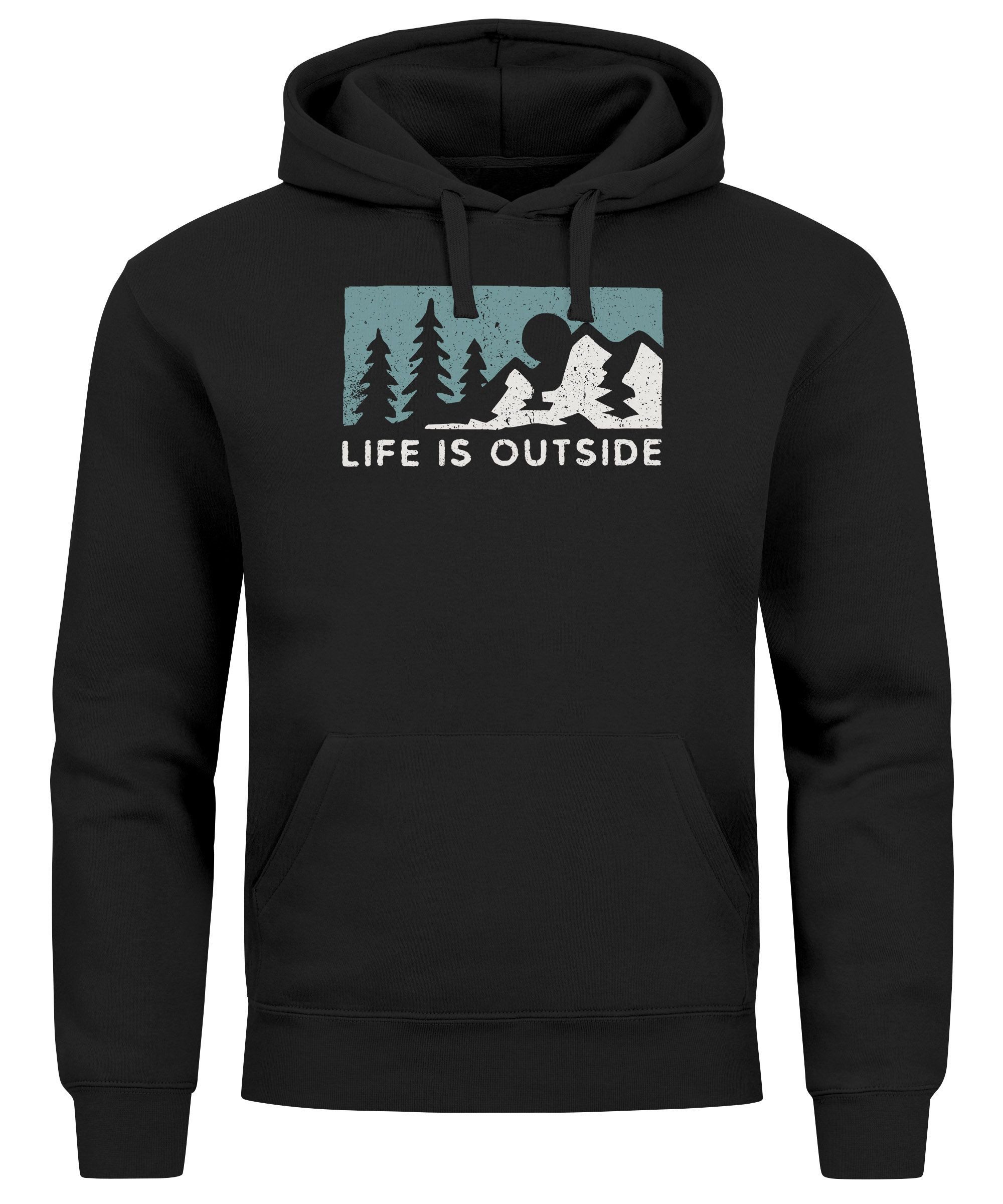 Hoodie Hoodie Herren Print Outdoor Wandern Nautrliebhaber Life is outside
