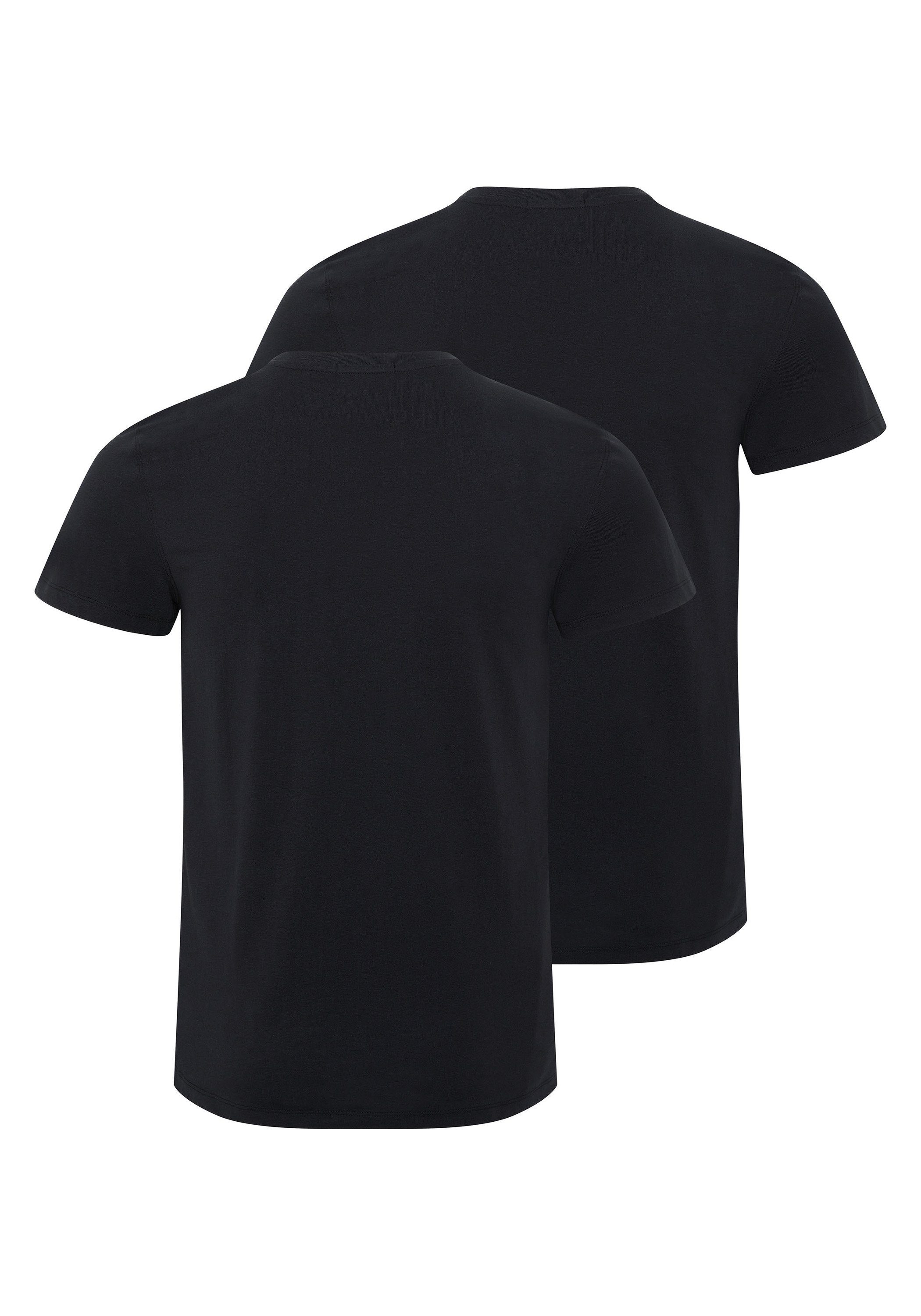 T-Shirts Print-Shirt Chiemsee im Logo mit 2 Deep Basic-Stil Black