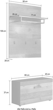 INOSIGN Garderoben-Set Ilana, (Set, 2-St), moderner Industrial Style