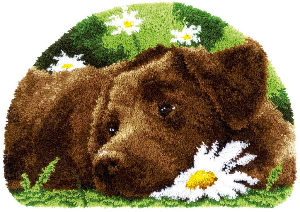 Vervaco Kreativset Vervaco PN-0153852 Knüpfteppichpackung Brauner Labrador, (Set, Vervaco embroidery Kit), Made in Europe
