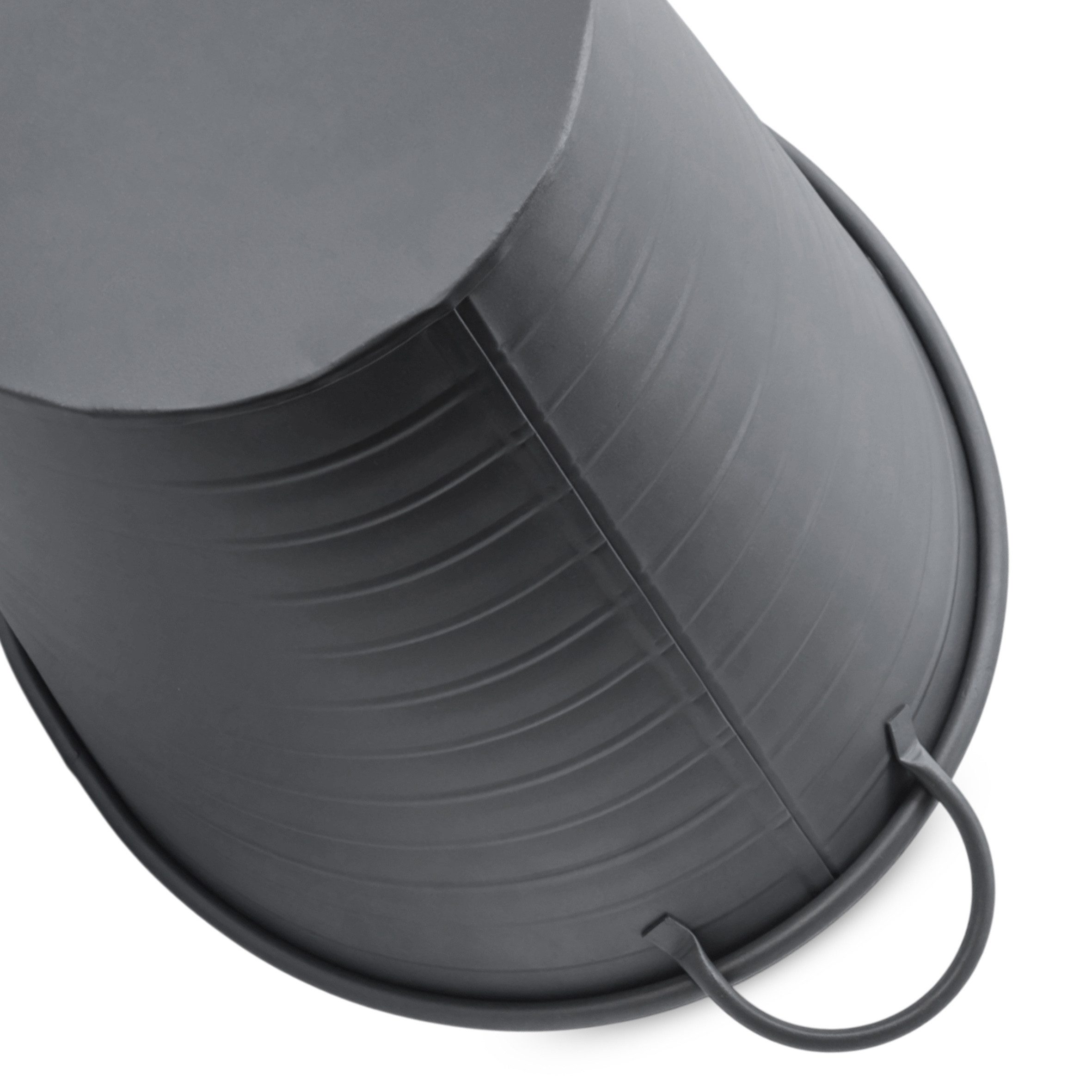Spetebo Pflanzschale Metallwanne oval mit Griffen 59 x 36 cm (Anzahl, 1 St., Stück), Praktische Metallgriffe