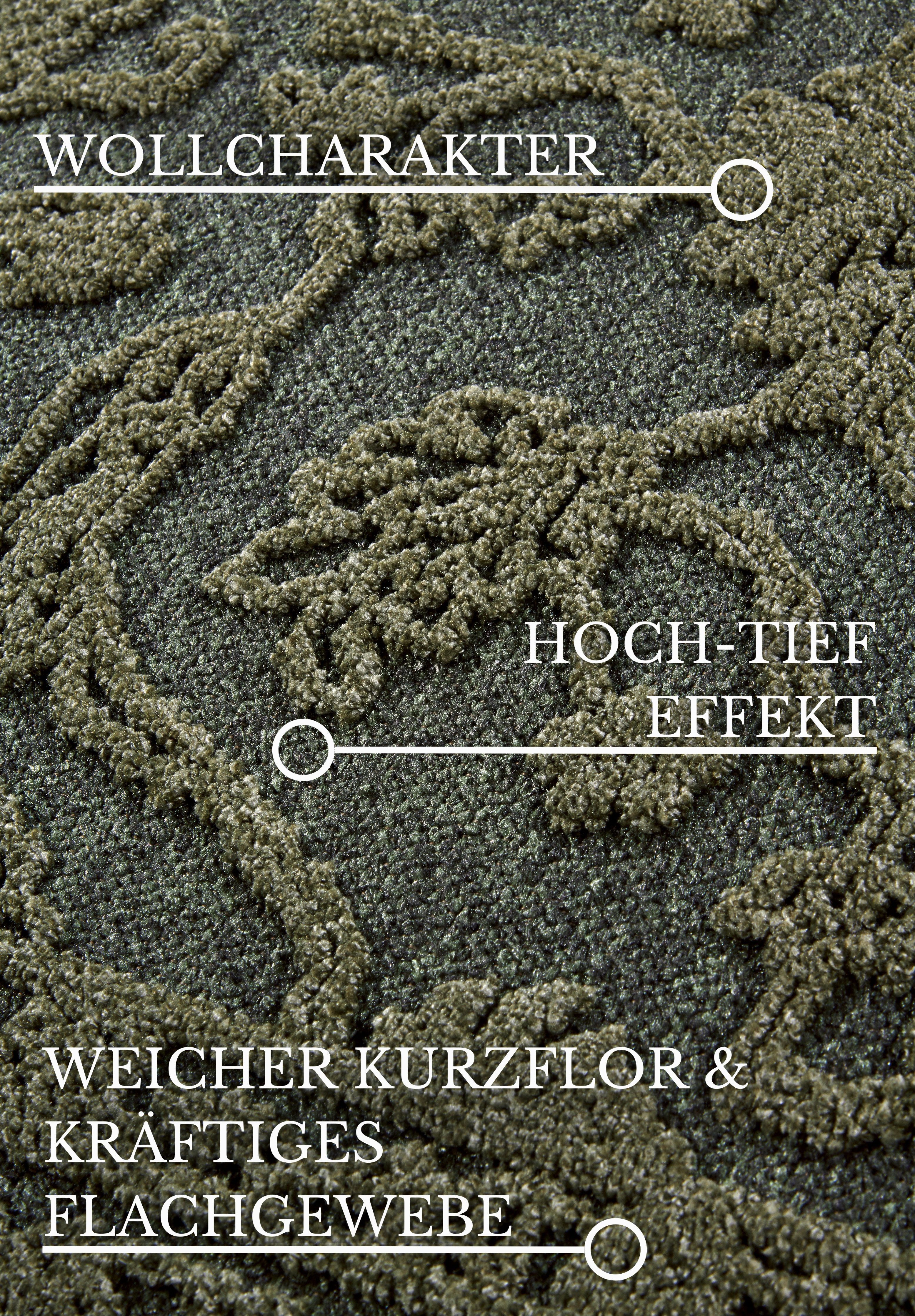 Villeroy & Boch Teppich Ambroise, rechteckig, Höhe: 5,5 mm, Wohnzimmer, Schlafzimmer, Modern, Hoch-Tief Effekt, Flur