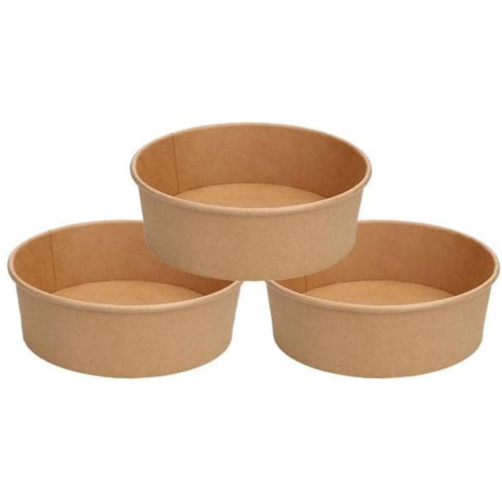 Lauroo Einwegschale Salatschalen mit Deckel Kraftpapier Schalen - 500 ml - 50 Stück, (50-tlg) – Bild 5 von 5