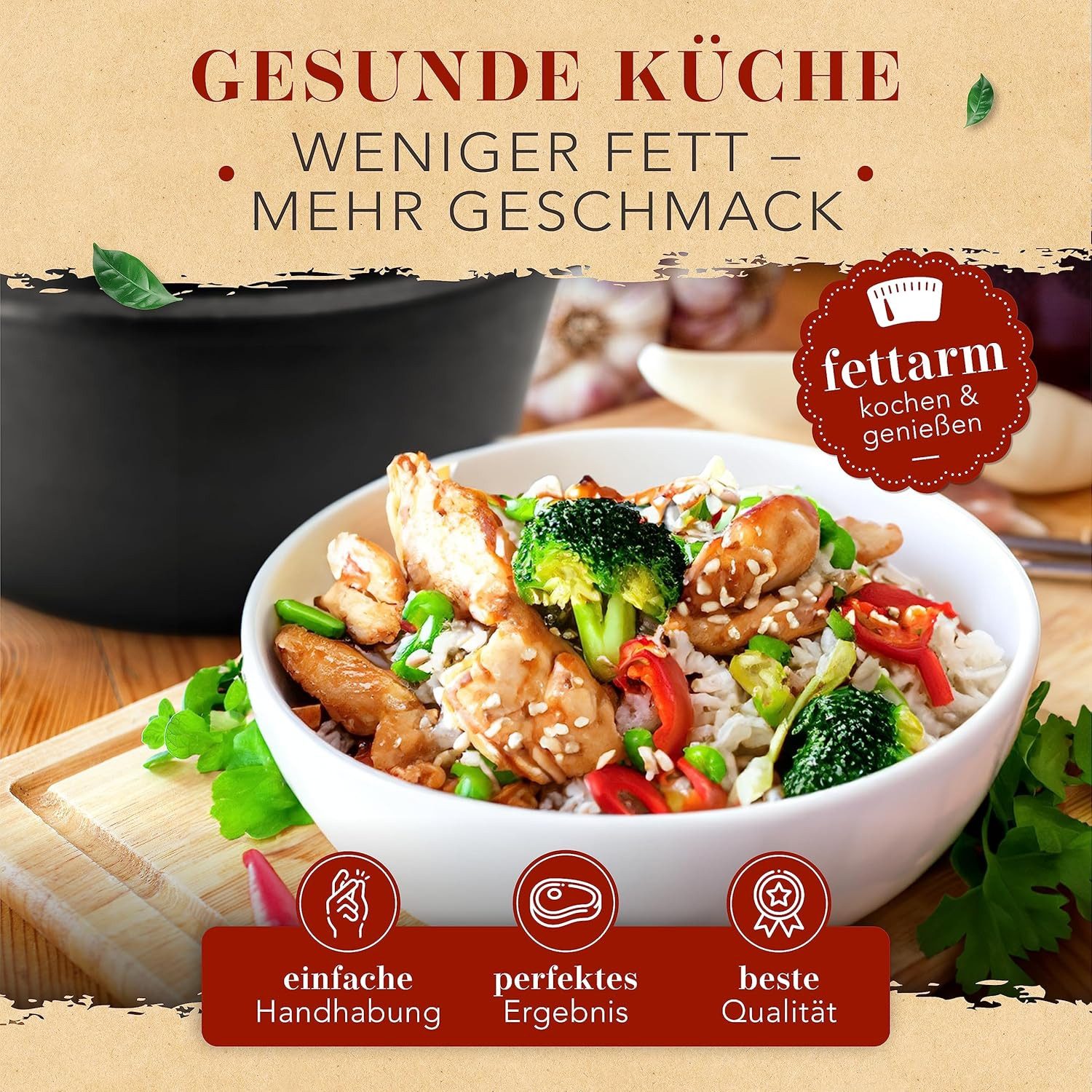 Krustenzauber Bräter Aluguss Bräter mit Deckel backofengeeignet [inkl. Glasdeckel] -, (Aluminium Schmortopf & Bratpfanne), Idealer Bräter Induktion, Schmorpfanne, Bratentopf, Gussbräter