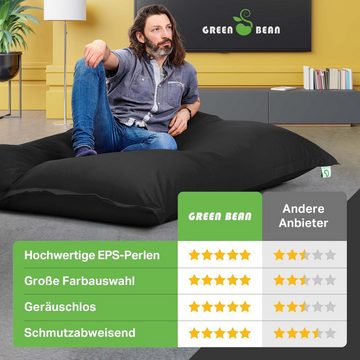 Green Bean Sitzsack Square (Indoor Bean Bag XXL 140x180cm 380 Liter, Kinder & Erwachsene Bean Bag), EPS Perlen Füllung Riesensitzsack Groß Liegekissen Sitzkissen