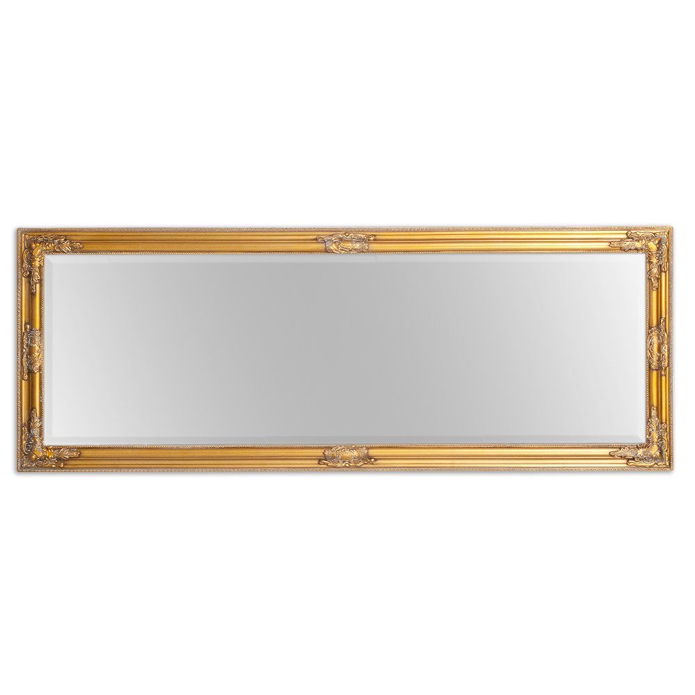LebensWohnArt Wandspiegel Eleganter Barock Spiegel BESSA 180x60cm gold-antik Holzrahmen