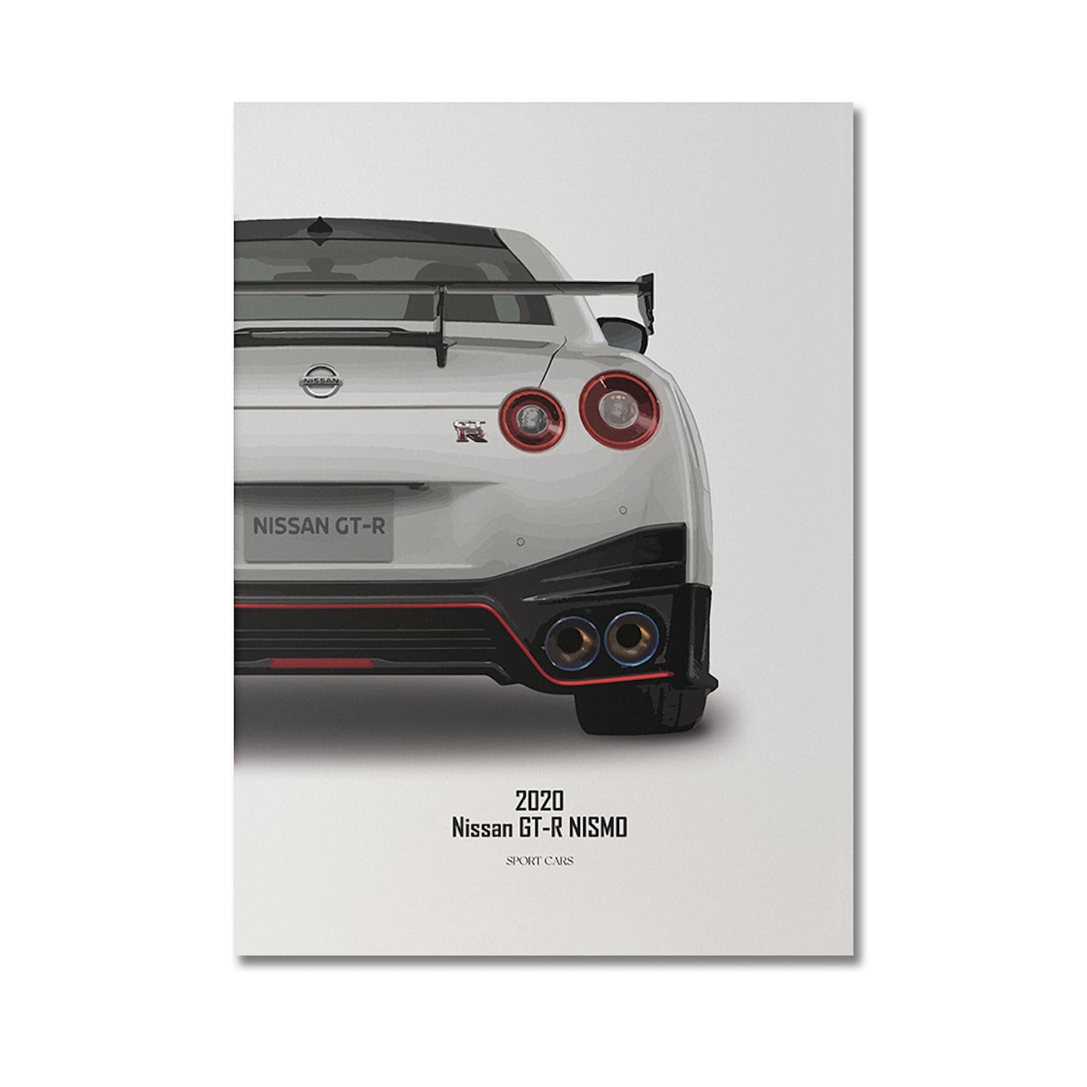 JUSTGOODMOOD Poster Sportwagen BMW PORSCHE FERRAR Nissan Super Sport Auto Geschenk für ihn, NISSAN GT-R TURBO (1 St)