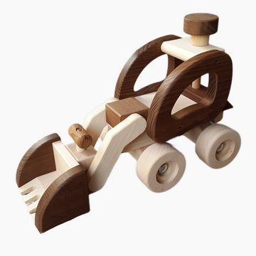 goki Spielzeug-Baumaschine Radlader, goki nature, kinderfreundlich designet und altersgerecht funktional