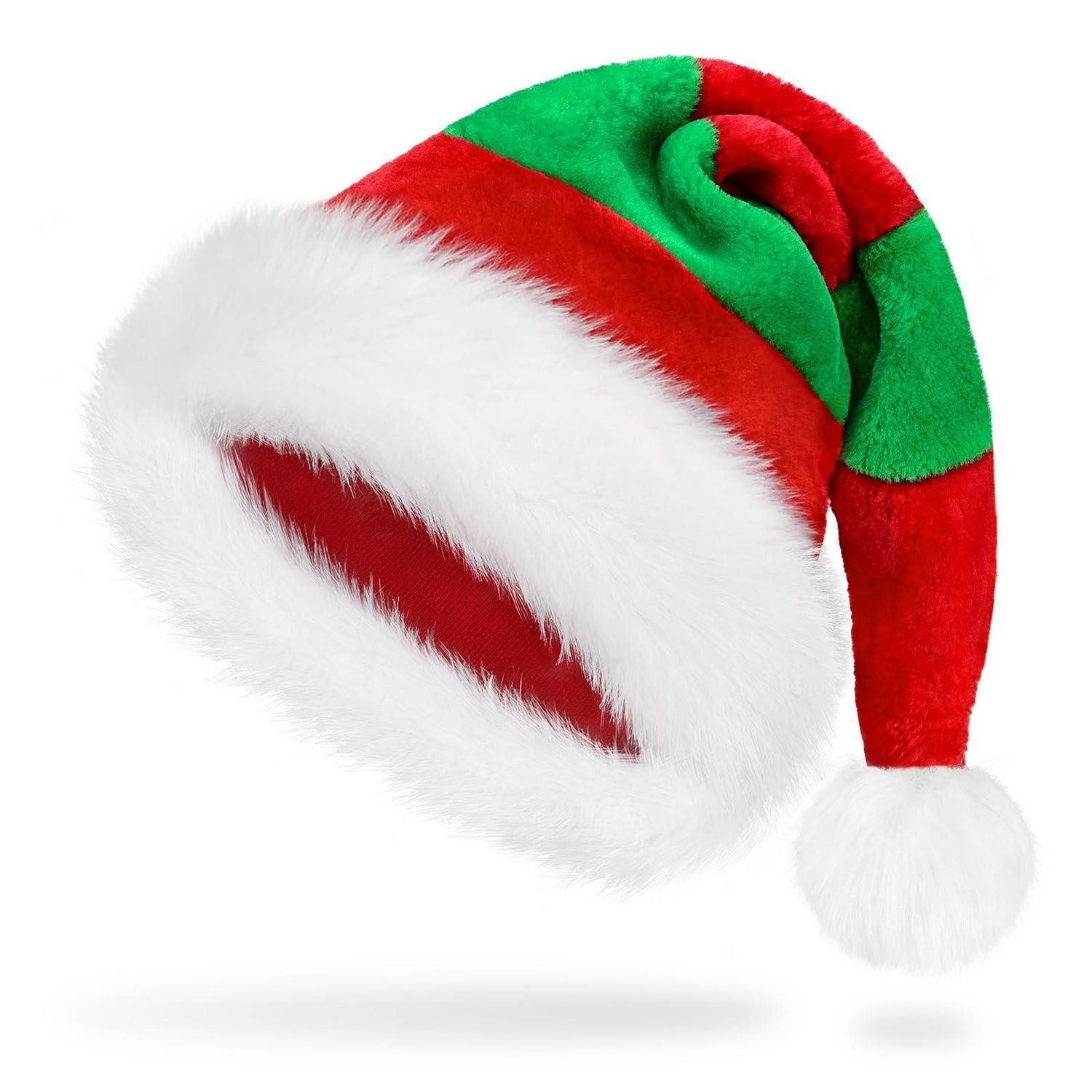 LuxusKollektion Plüschmütze Weihnachtsmütze Nikolaus rot/grün (1-St)