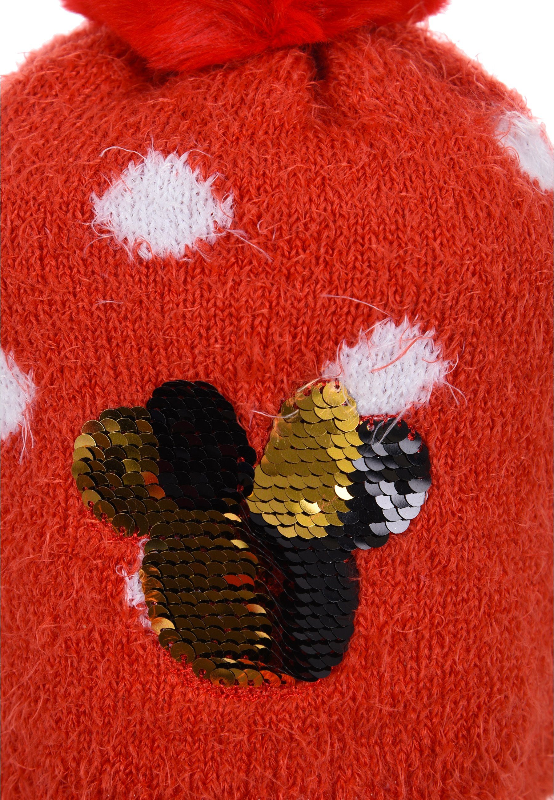 Disney Minnie Mouse Bommelmütze Mädchen Winter-Mütze Bommelmütze Kinder Rot