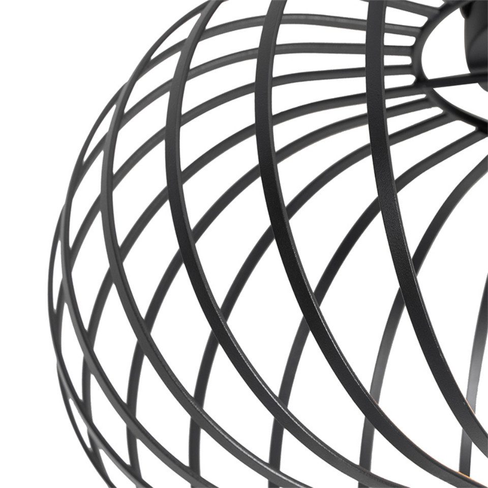 Qazqa Deckenleuchte Johanna, ohne Leuchtmittel, Warmweiß, QAZQA Deckenleuchte, e27, Schwarz, Stahl, Design