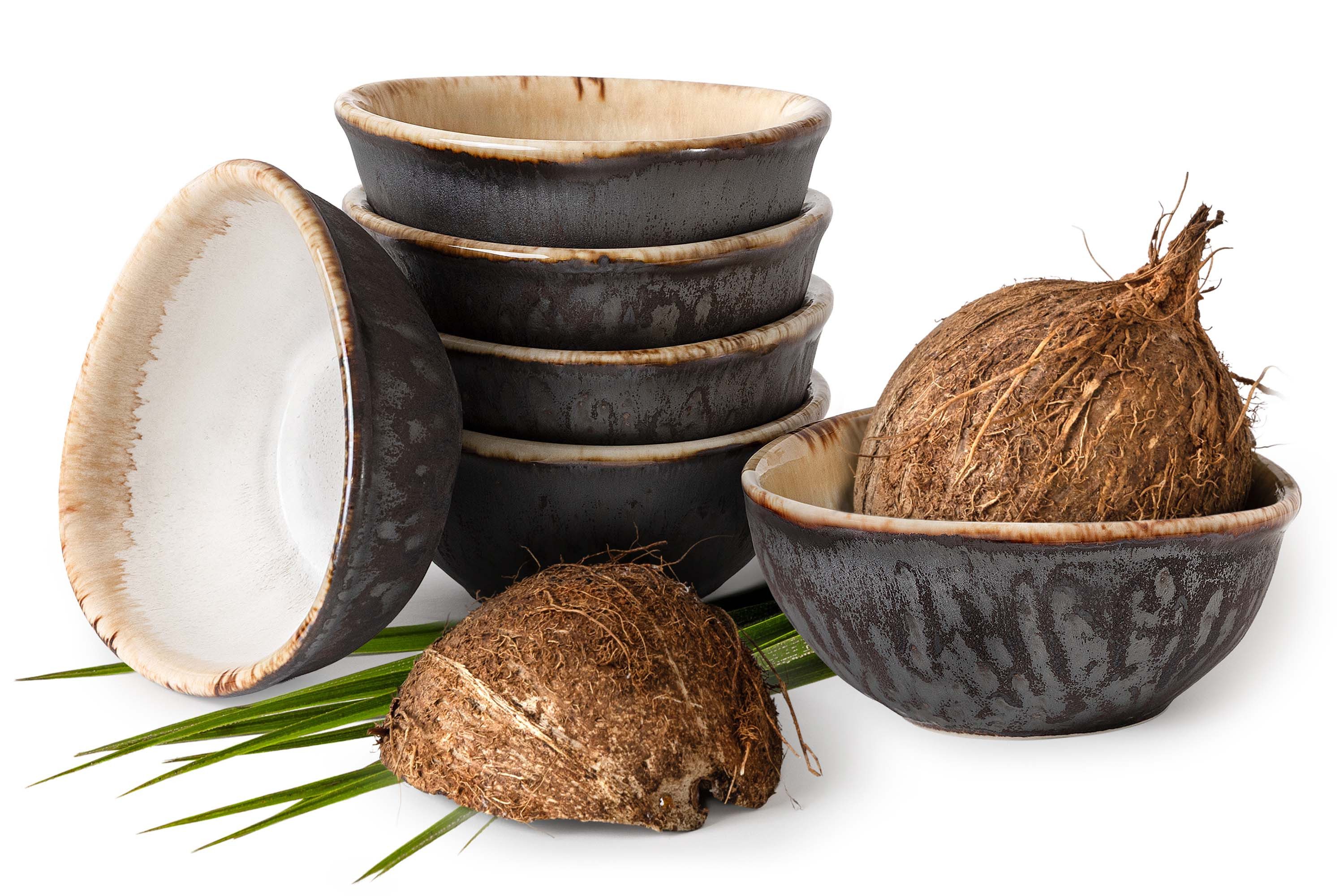 KONSIMO® Salatschüssel PRIMA Schüssel-Set, 6x Salatschüssel 250 ml, Premiumqualität aus EU, Keramik, (6-tlg), organische, luxuriöse Qualitätskeramik, hochwertige Kunstproduktion