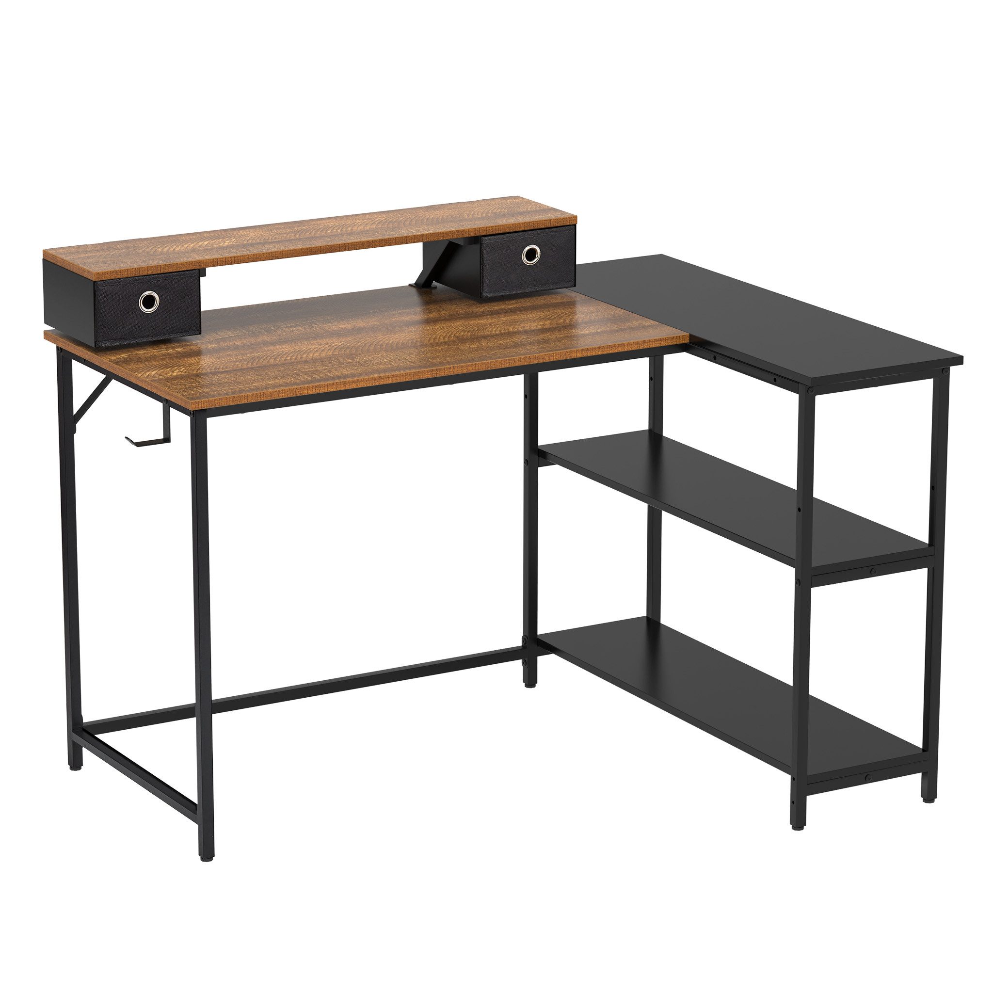 Mondeer Eckschreibtisch L-Förmiger Computertisch, mit 2 Regalen links oder günstig online kaufen