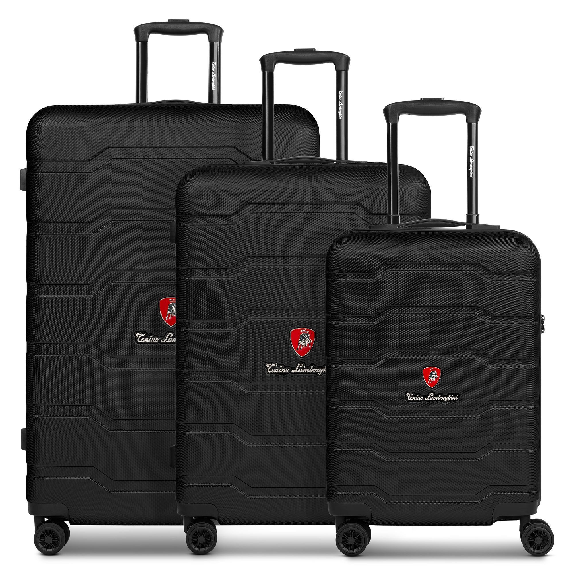 Tonino Lamborghini Trolleyset Bologna, 4 Rollen, (3-teilig, 3 tlg), ABS