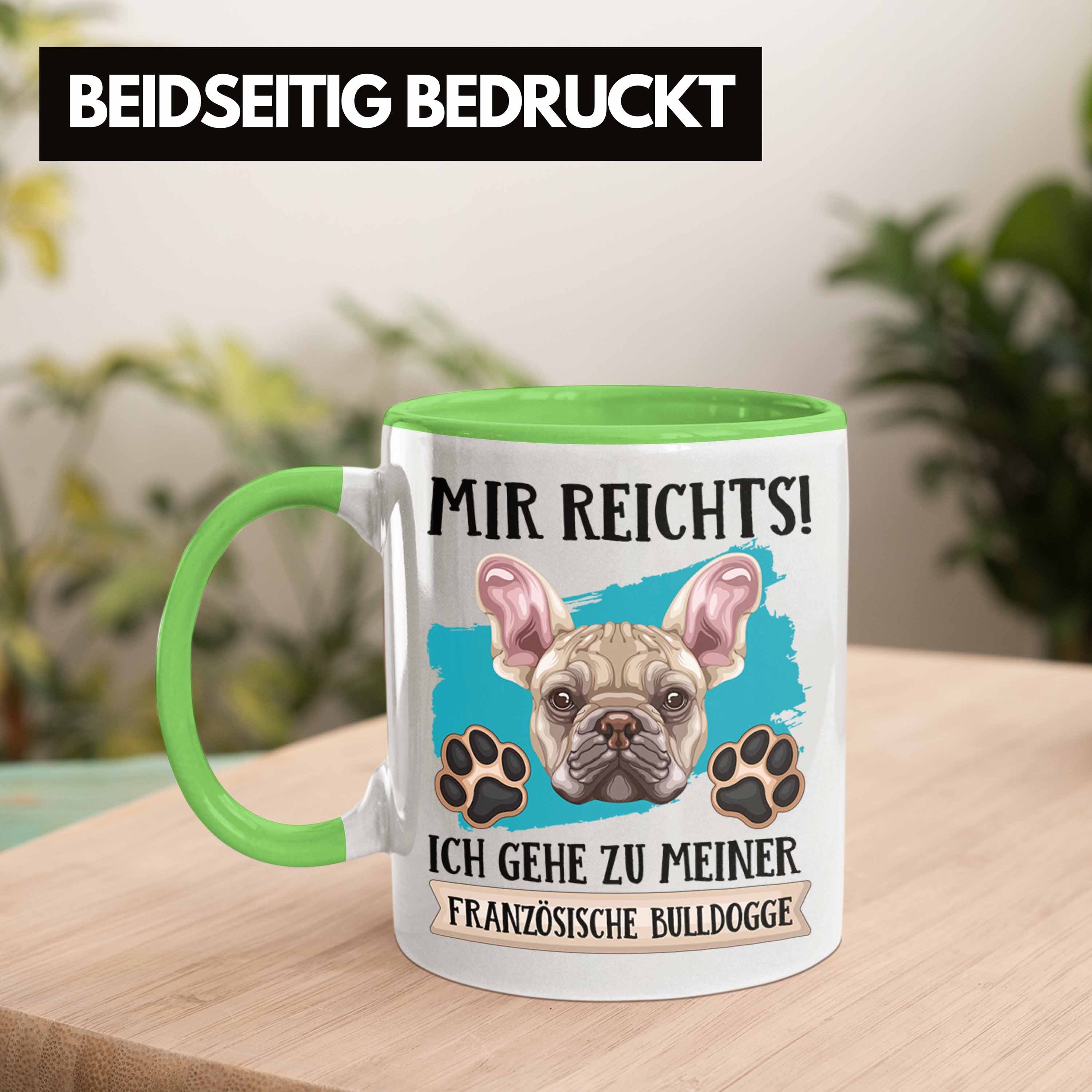 Trendation Tasse Tasse Lustiger Besitzer Geschenk Geschen Französische Bulldogge Grün Spruch