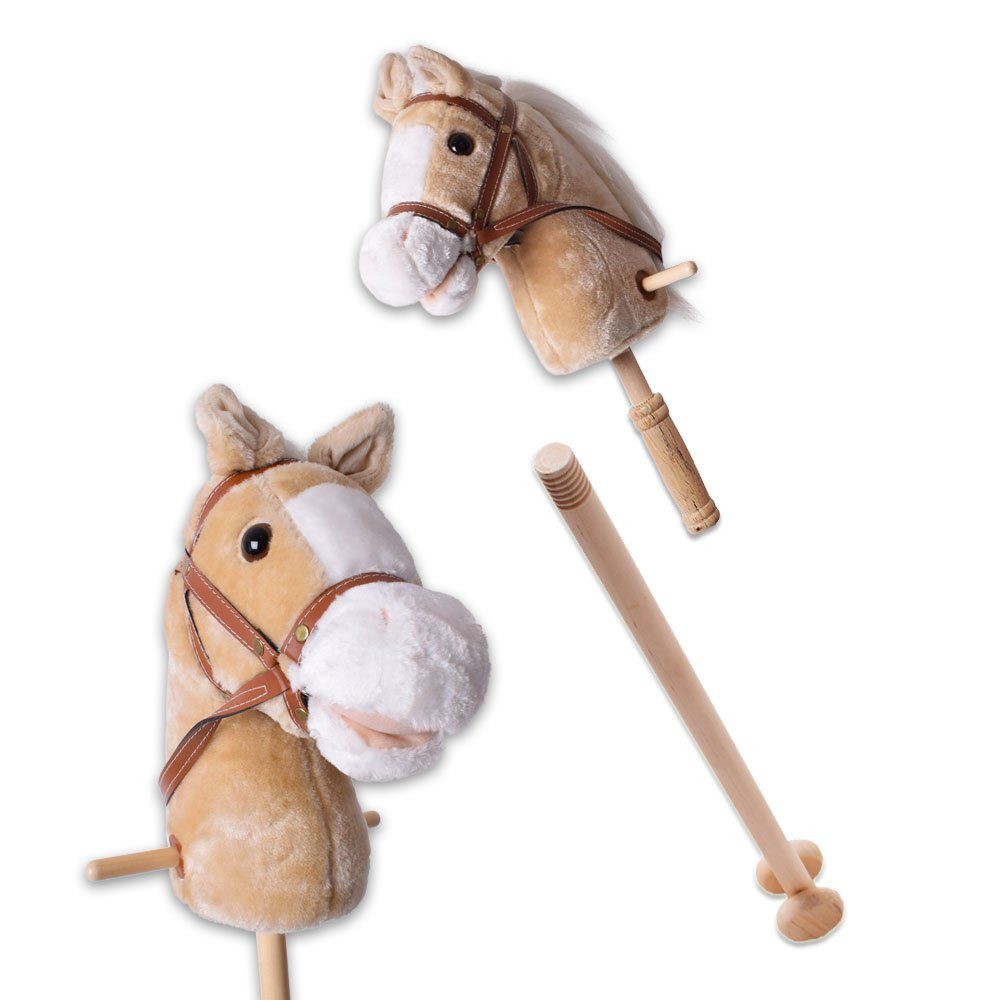 TE-Trend Steckenpferd Steckenpferd Spielpferd Pferd zum Reiten mit Rollen und Sound, (2-teilig), mit Sound Modul