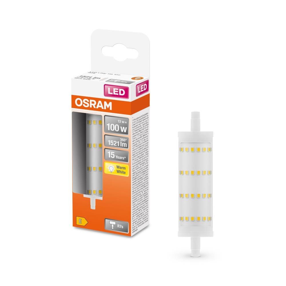 Osram LED-Leuchtmittel R7s Stablampe STAR LINE R7s 118.0 mm, R7s, Warmweiß