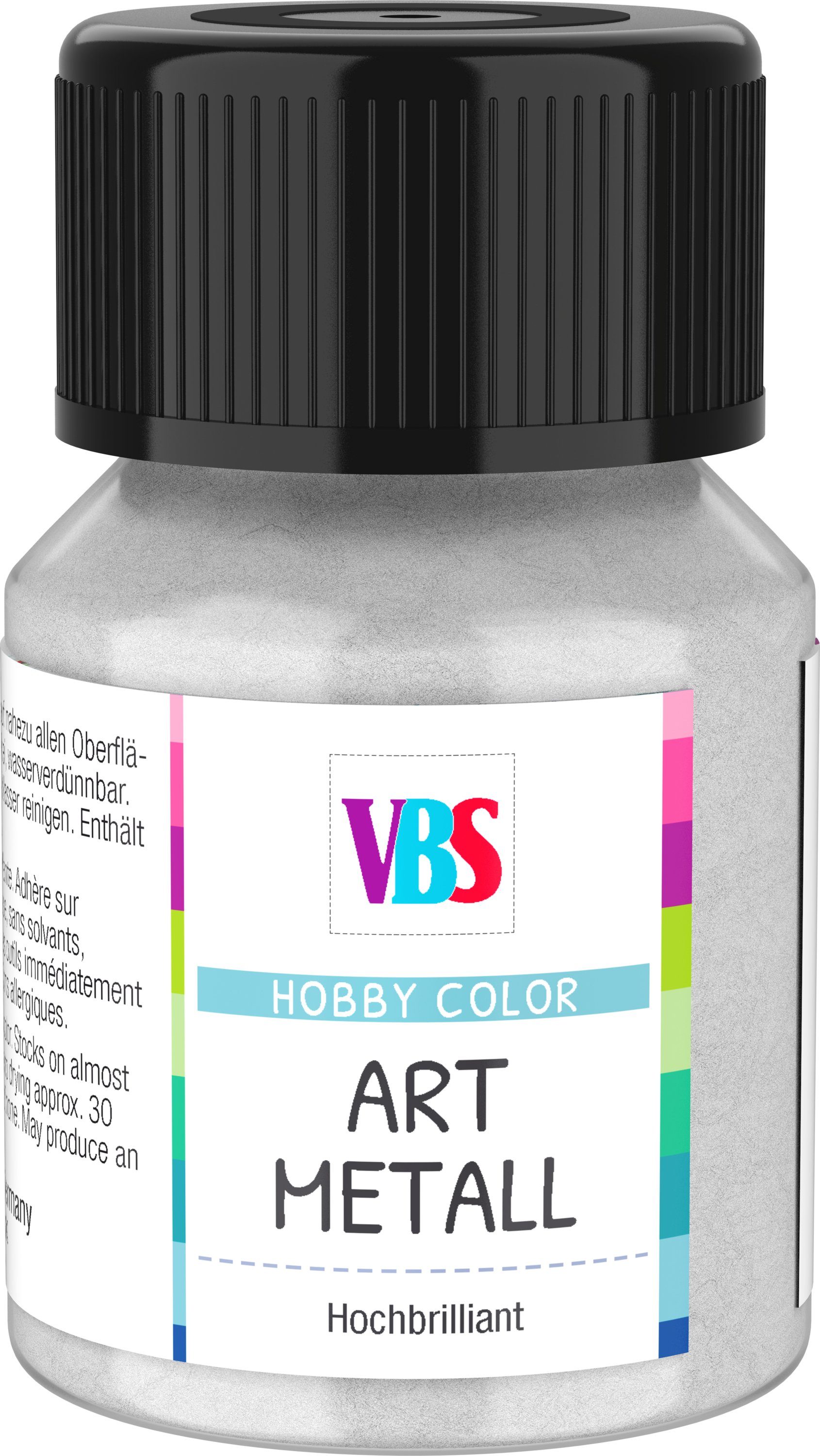 VBS Metallglanzfarbe, 30 ml Silber | Effektfarben