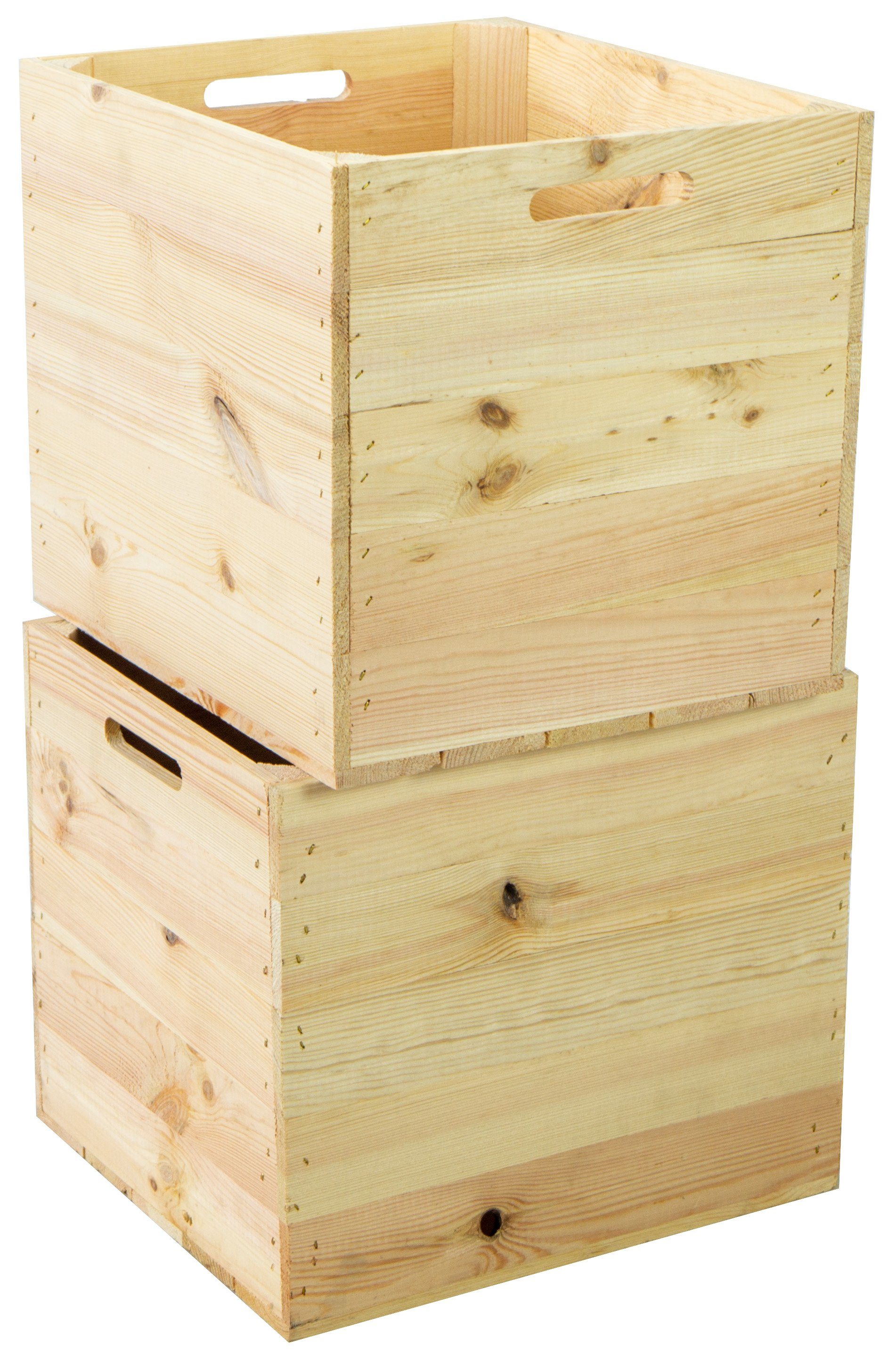 Kistenkolli Altes Land Allzweckkiste 2er set Holzkiste Natur passend für Kallax und Expeditregale (Spar-Set, 2er Set)