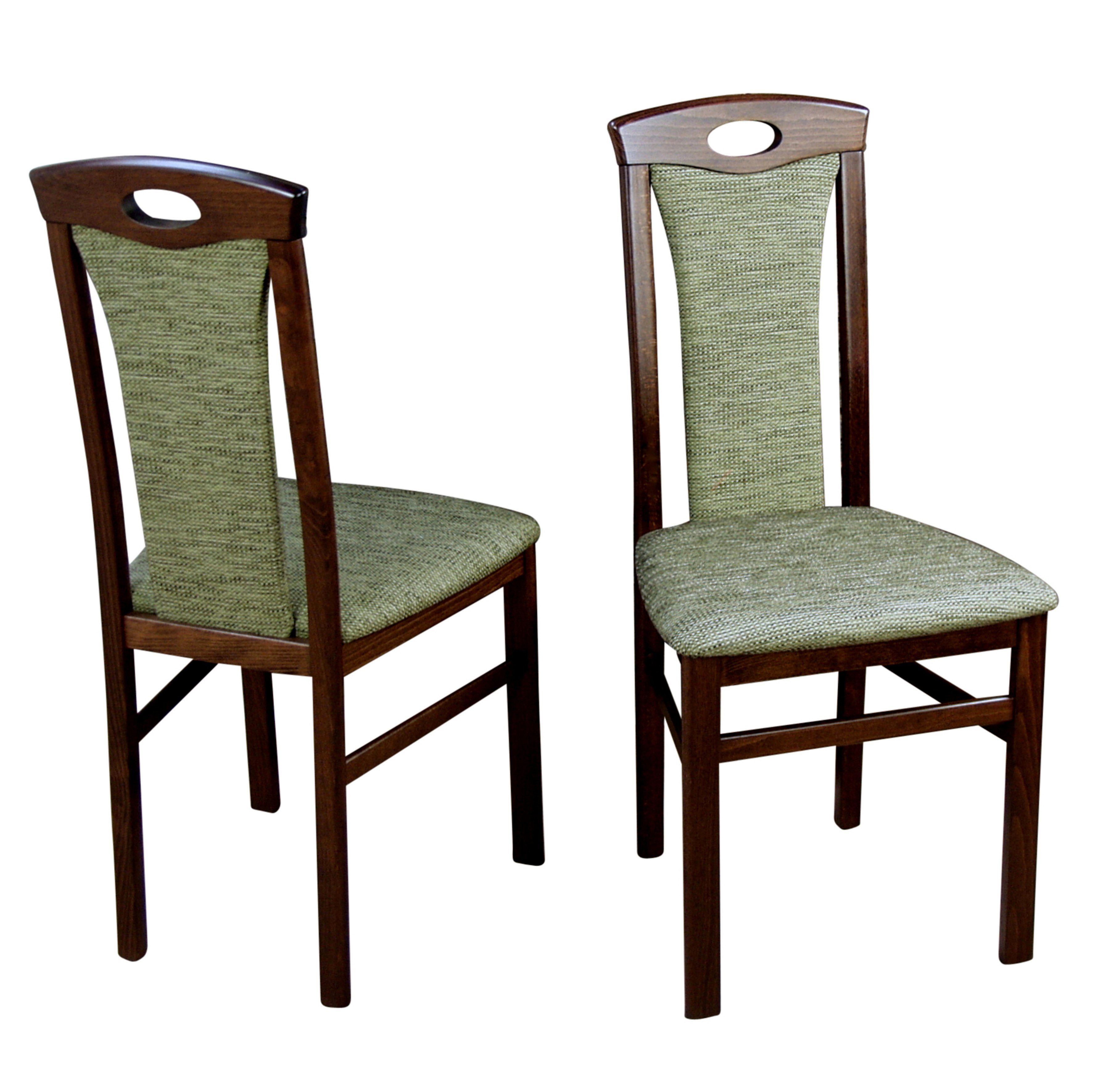 Stühlen), Stühlen 4 Essgruppe (Spar-Set, moebel-direkt-online Bella, Esstisch Auszugs-Esstisch 5-tlg., mit mit Nussbaum-NB/olive 4