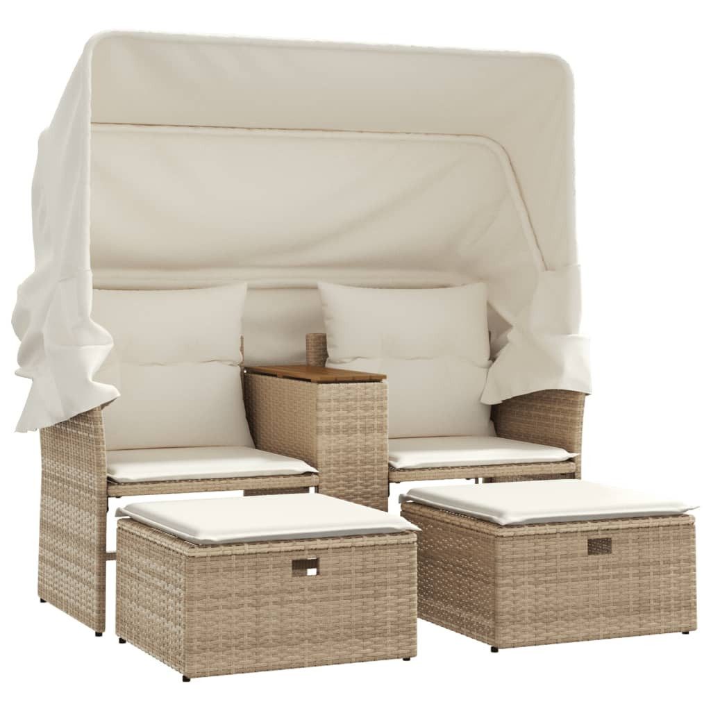 vidaXL Sofa, Gartensofa 2-Sitzer mit Dach günstig online kaufen