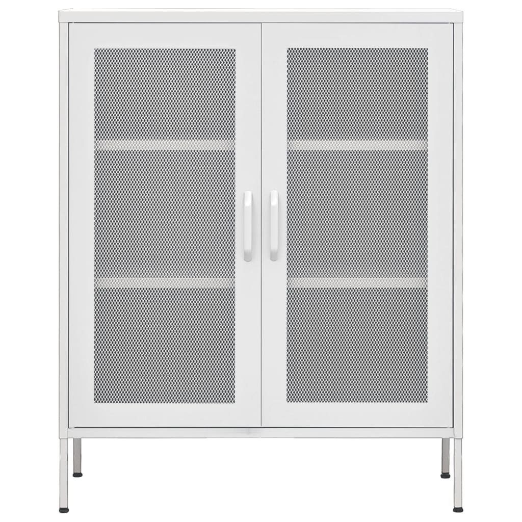 vidaXL Fächerschrank Lagerschrank Weiß 80x35x101,5 cm Stahl (1-St)