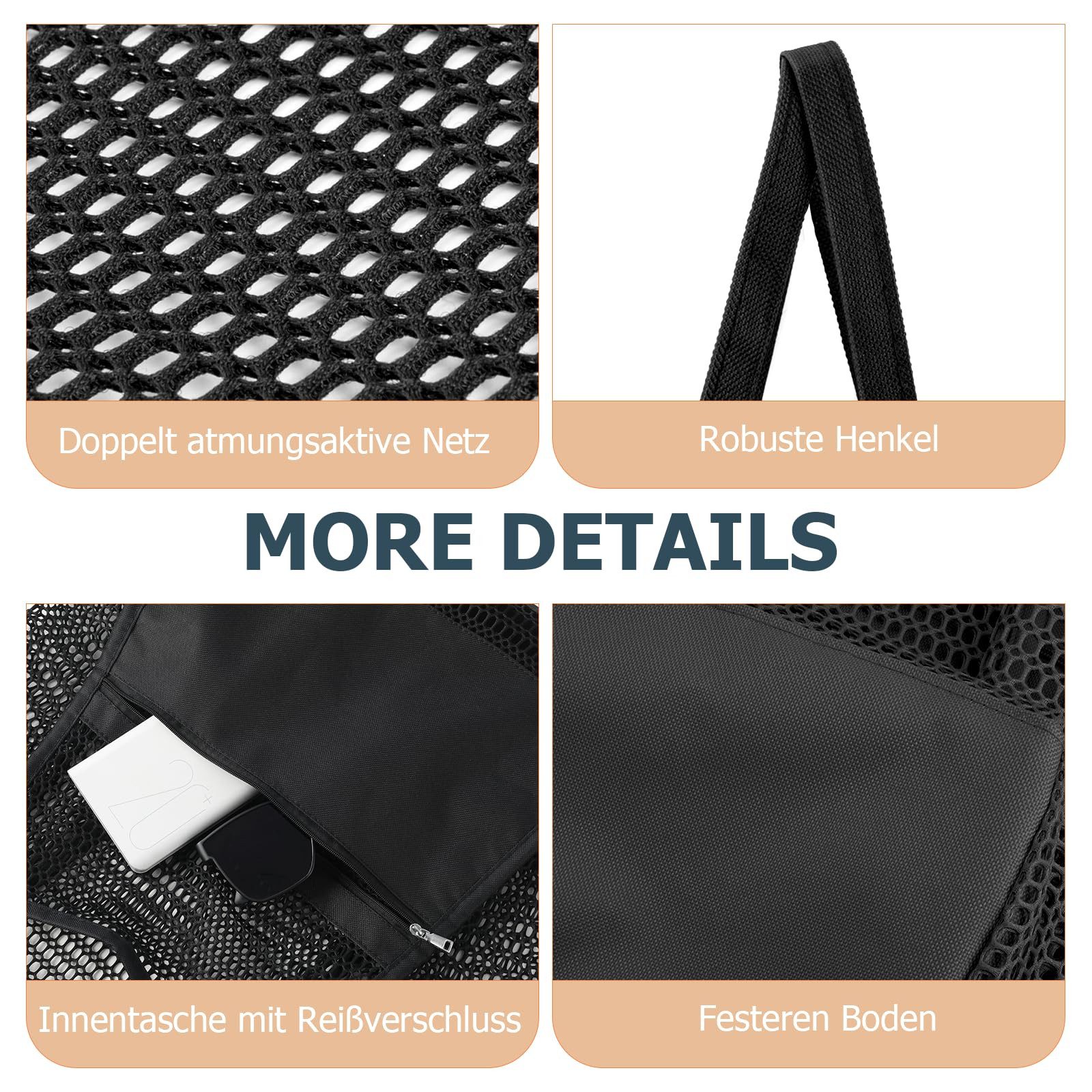 FOUORTUNATE-BEE XL-Strandtasche Große Strandtasche Damen Netz Reißverschlus günstig online kaufen