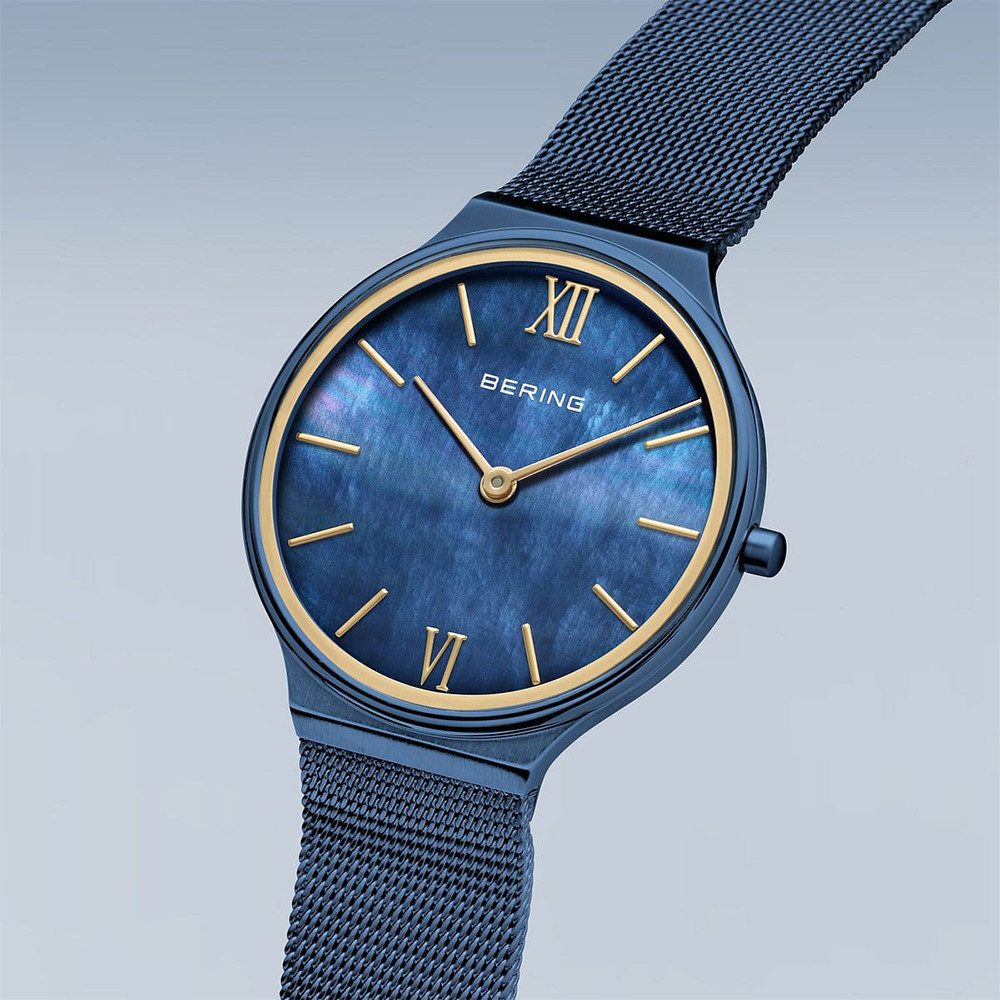 Bering Quarzuhr Bering Ultra Slim blau poliert/gebürstet 18434-397 18434-397, Hochwertiges Produkt mit zeitlosem Design, sorgfältiger Verarbeitung