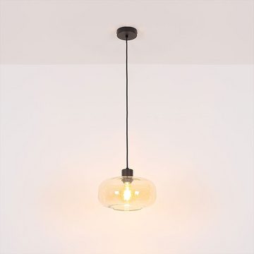 etc-shop Pendelleuchte, Leuchtmittel nicht inklusive, Hängelampe Wohnzimmerleuchte amber Esstischlampe modern Pendellampe