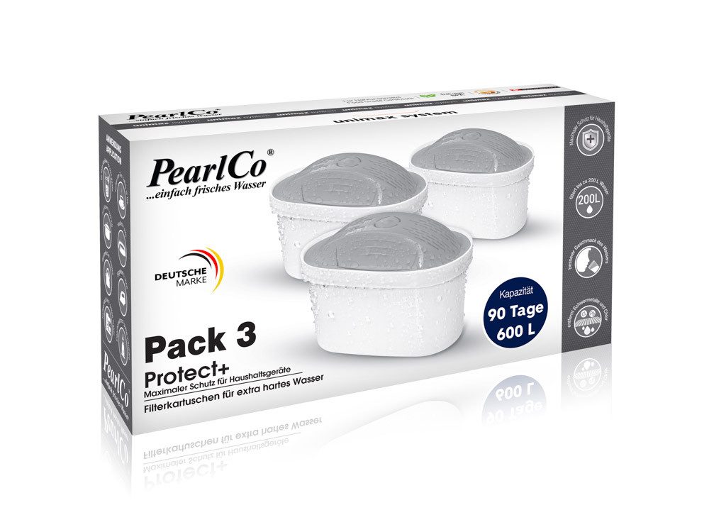 Kalk- und Wasserfilter Hartwasser Kartuschen unimax Protect+ Pack 3 komp. mit Brita Maxtra+