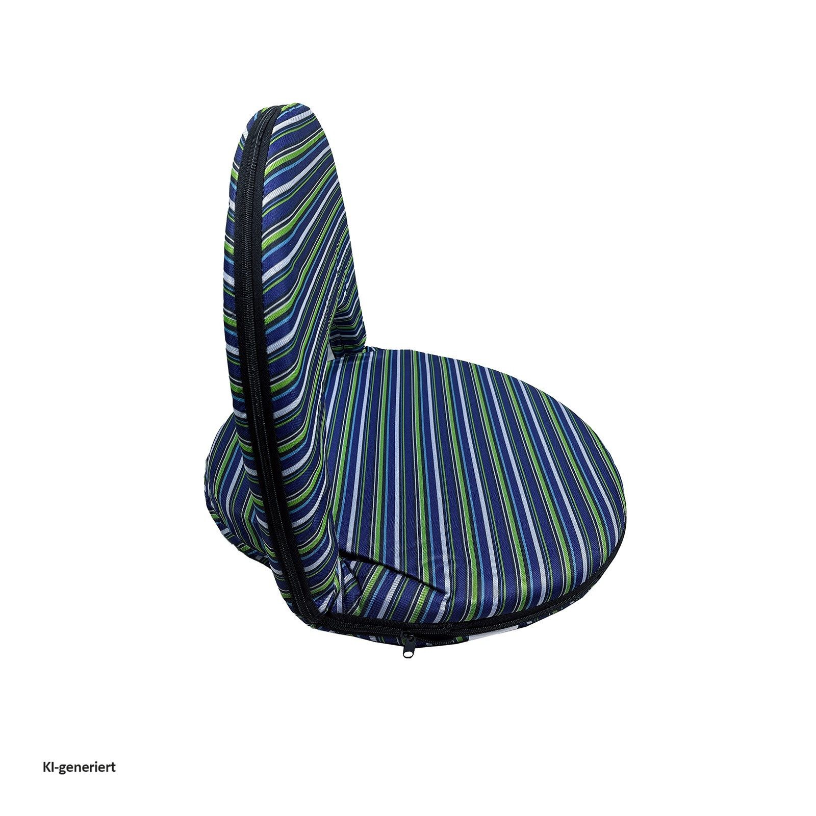 HTI-Living Relaxsessel Bodensessel rund gestreift klappbar für Indoor und Outdoor (1 Stück) – Bild 5 von 5