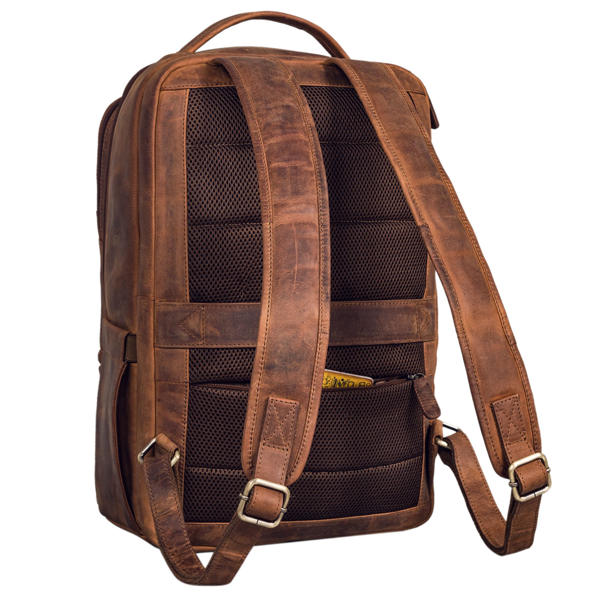 STILORD Notebookrucksack "Thore" Luxuriöser Leder Rucksack mit Laptopfach 17 Zoll