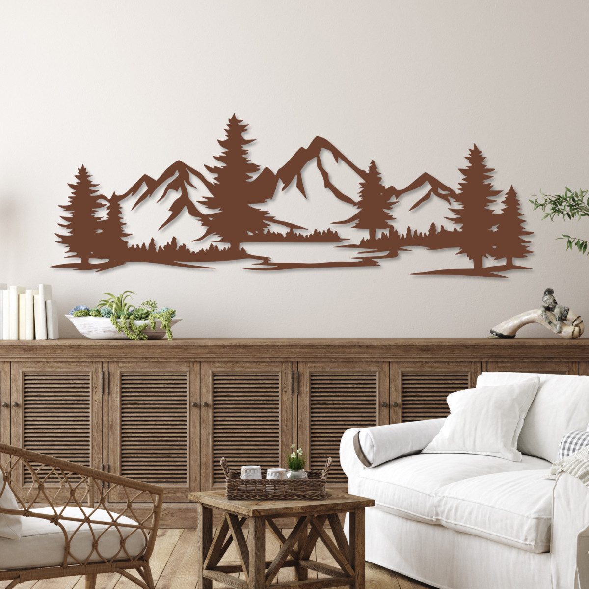 EYOKA Wanddekoobjekt 3D Wandbild aus Holz Wanddeko Moderne Holzkunst 6mm stark (6mm), Wandbild für Wohnzimmer Schlafzimmer Büro mit Doppelseitigem Klebeband