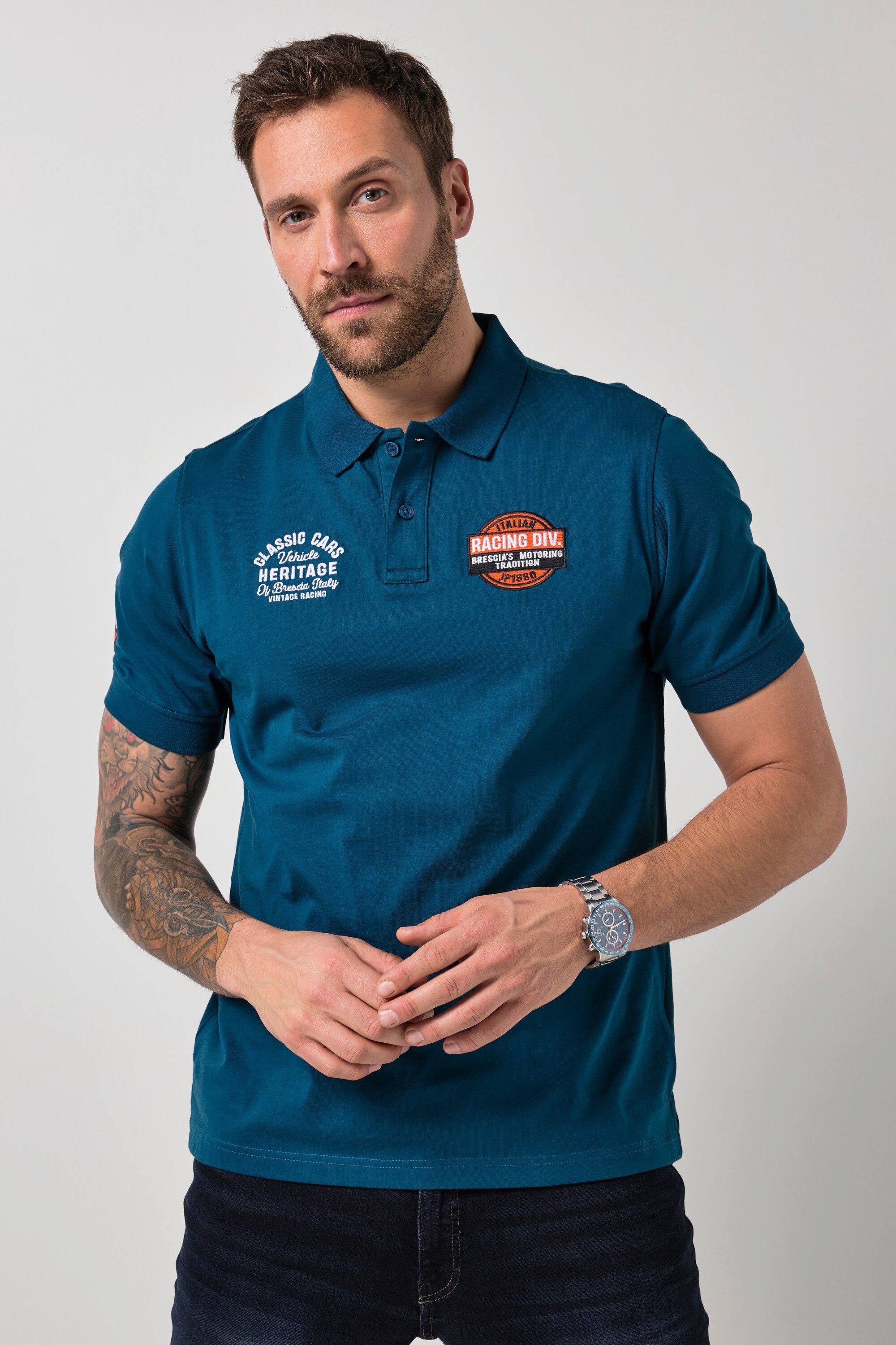 Poloshirt Poloshirt Halbarm Badges