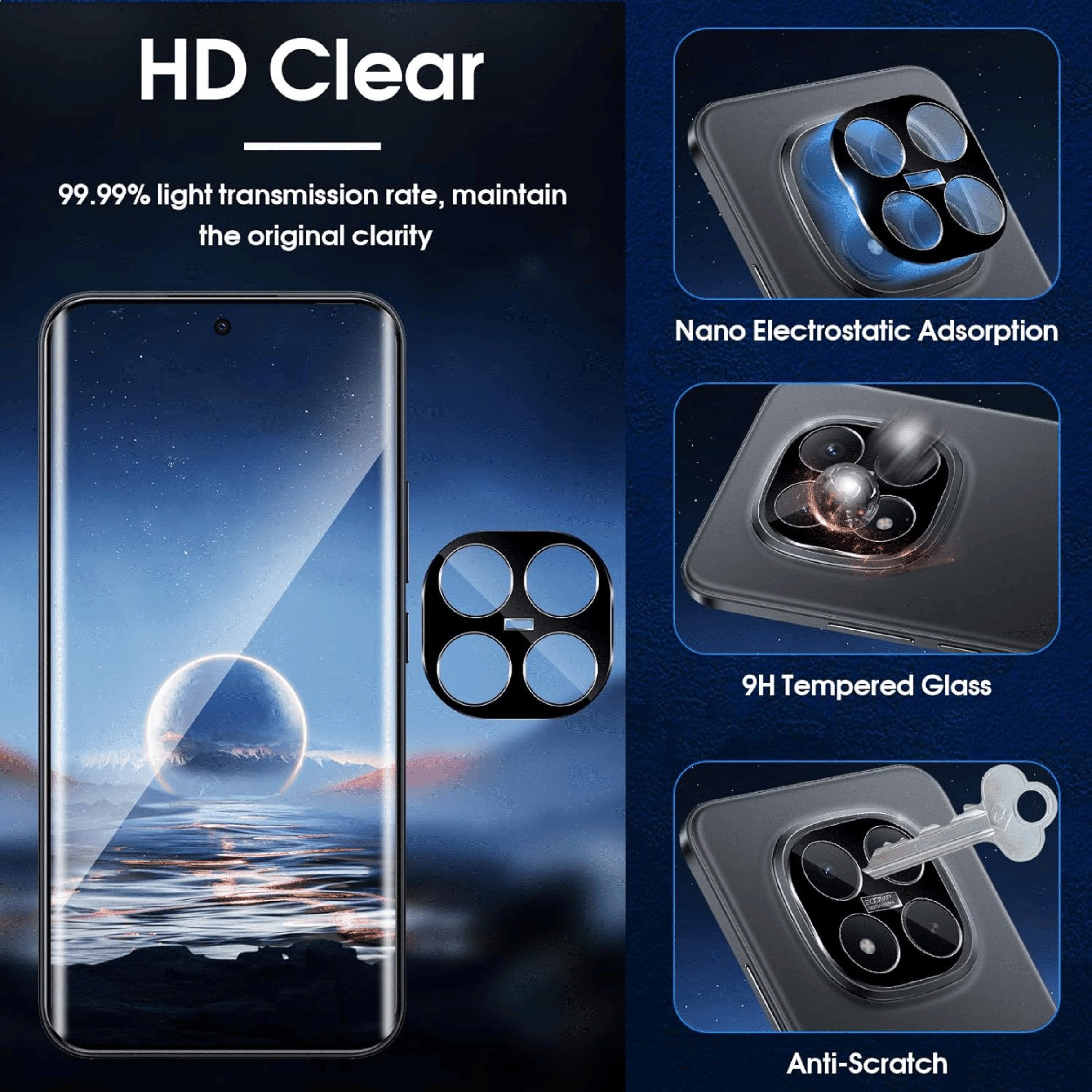 SmartUP Displayschutzglas 2X Schutzglas für Xiaomi Redmi Note 15 Pro Plus 5G Display Kamera Full für Xiaomi Redmi Note 15 Pro Plus 5G, 4 Stück, Rundumschutz, pa – Bild 5 von 5