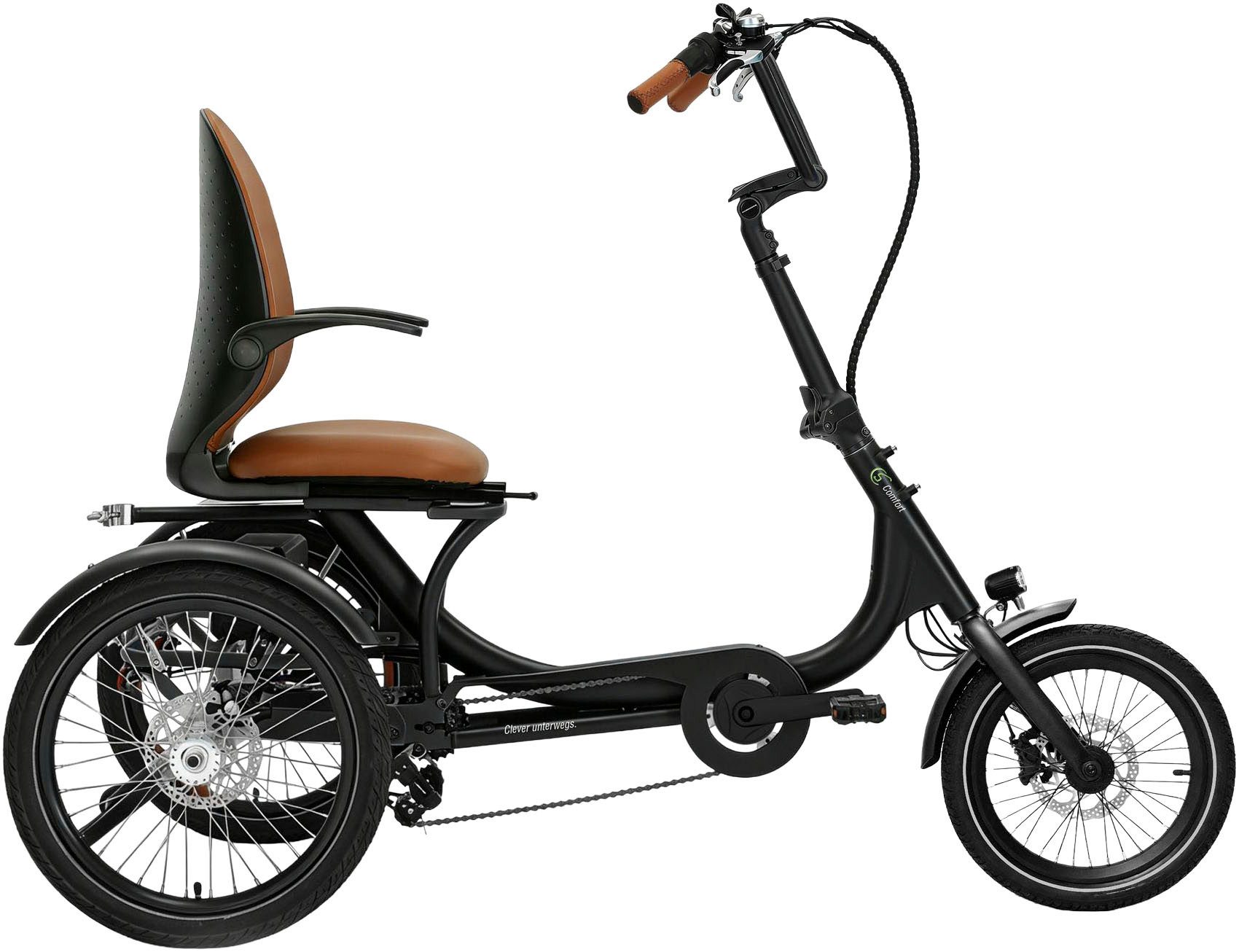 SachsenRAD E-Bike Dreirad T6 Comfort faltbar mit Alarmanlage, 7 Gang Shimano, Kettenschaltung, Heckmotor, 540 Wh