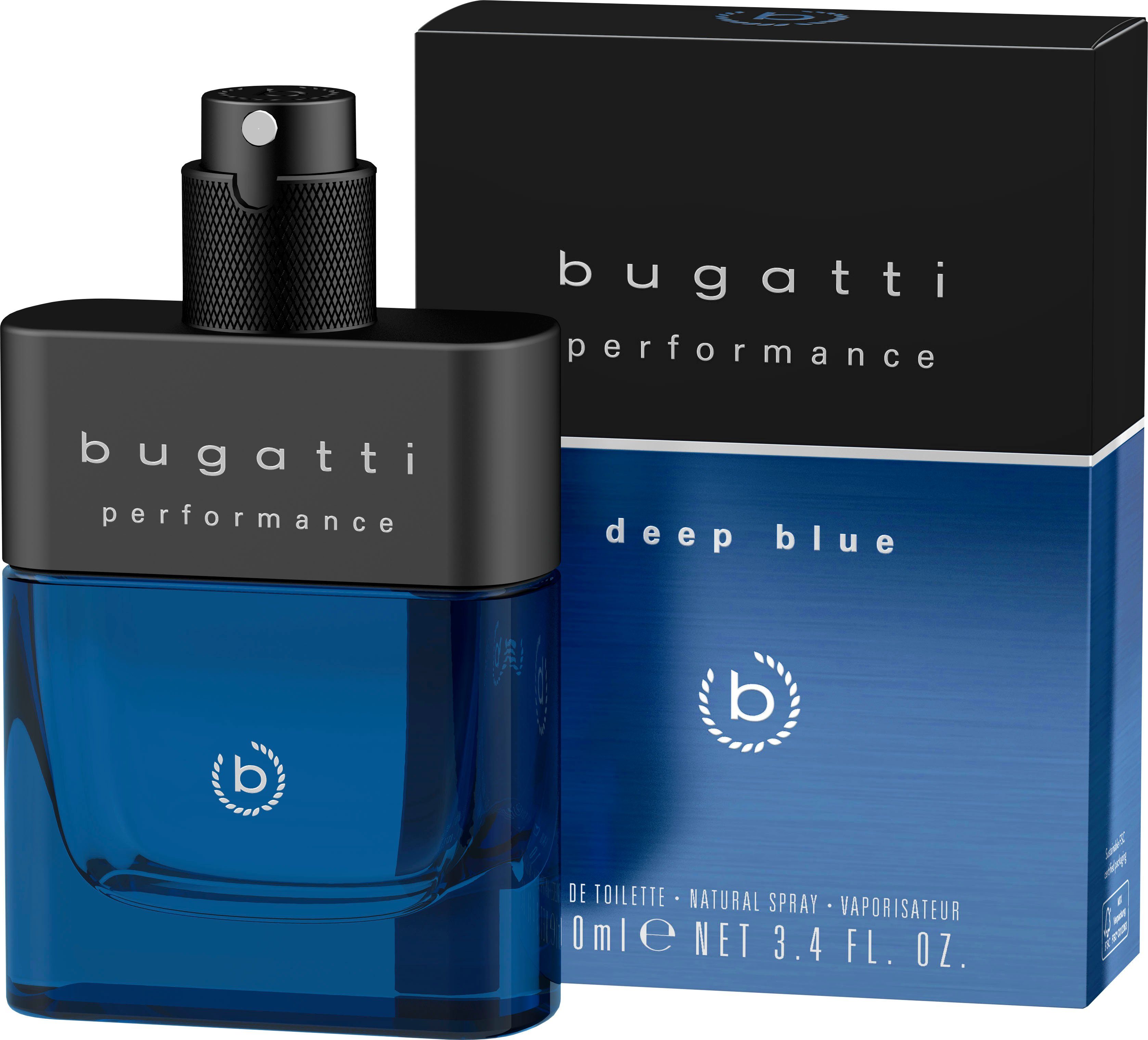 bugatti Eau de Toilette 100ml Deep Performance BUGATTI Blue EdT