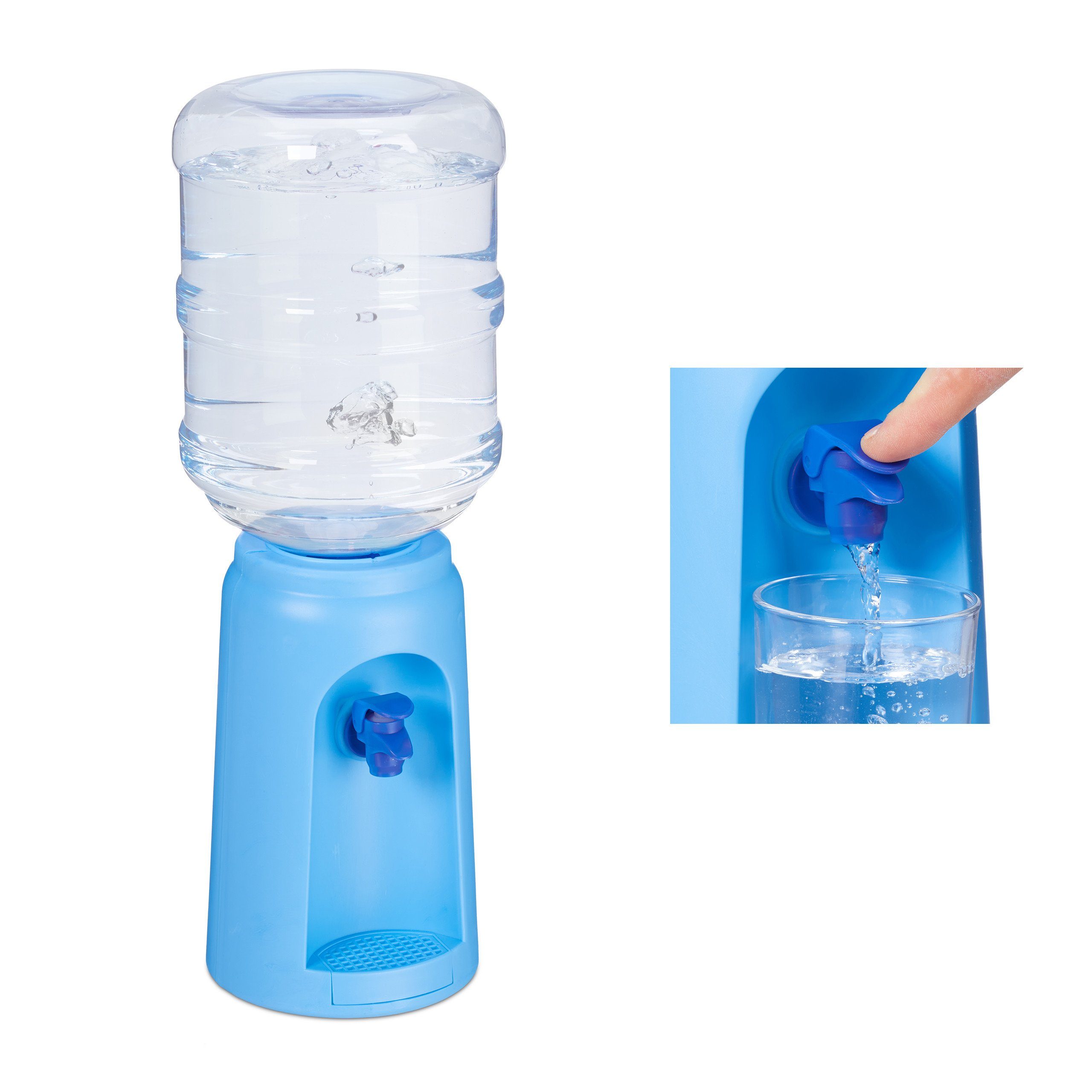 relaxdays Getränkespender Wasserspender mit Tank, blau