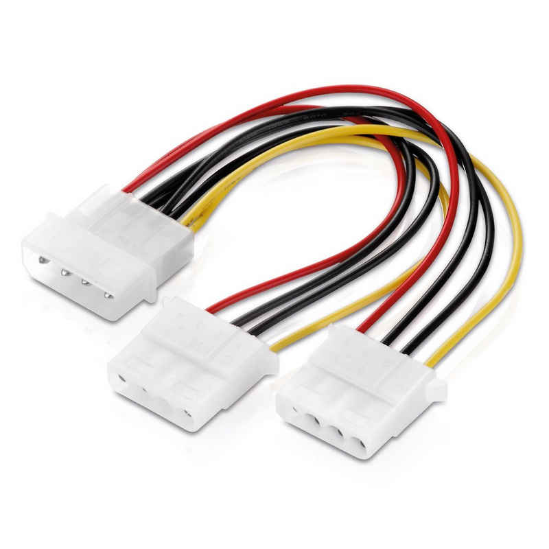 conecto Netzteil Y-Kabel für 4-Polig IDE-/Molex-Strom-Stecker, 15 cm mehrfarbi Computer-Kabel