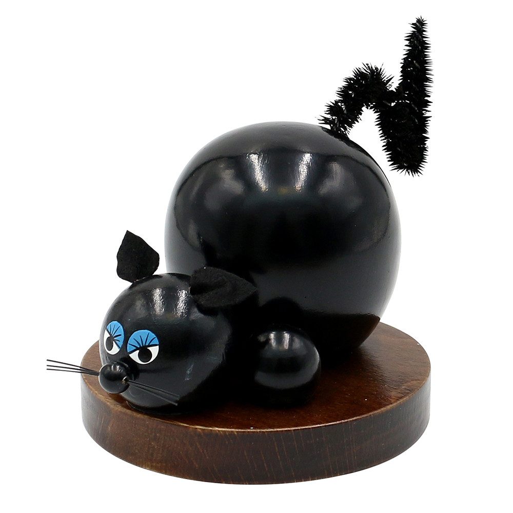 Dekohelden24 Räuchermännchen Holz-Räucherfigur Katze, in braun, ca. 11 cm