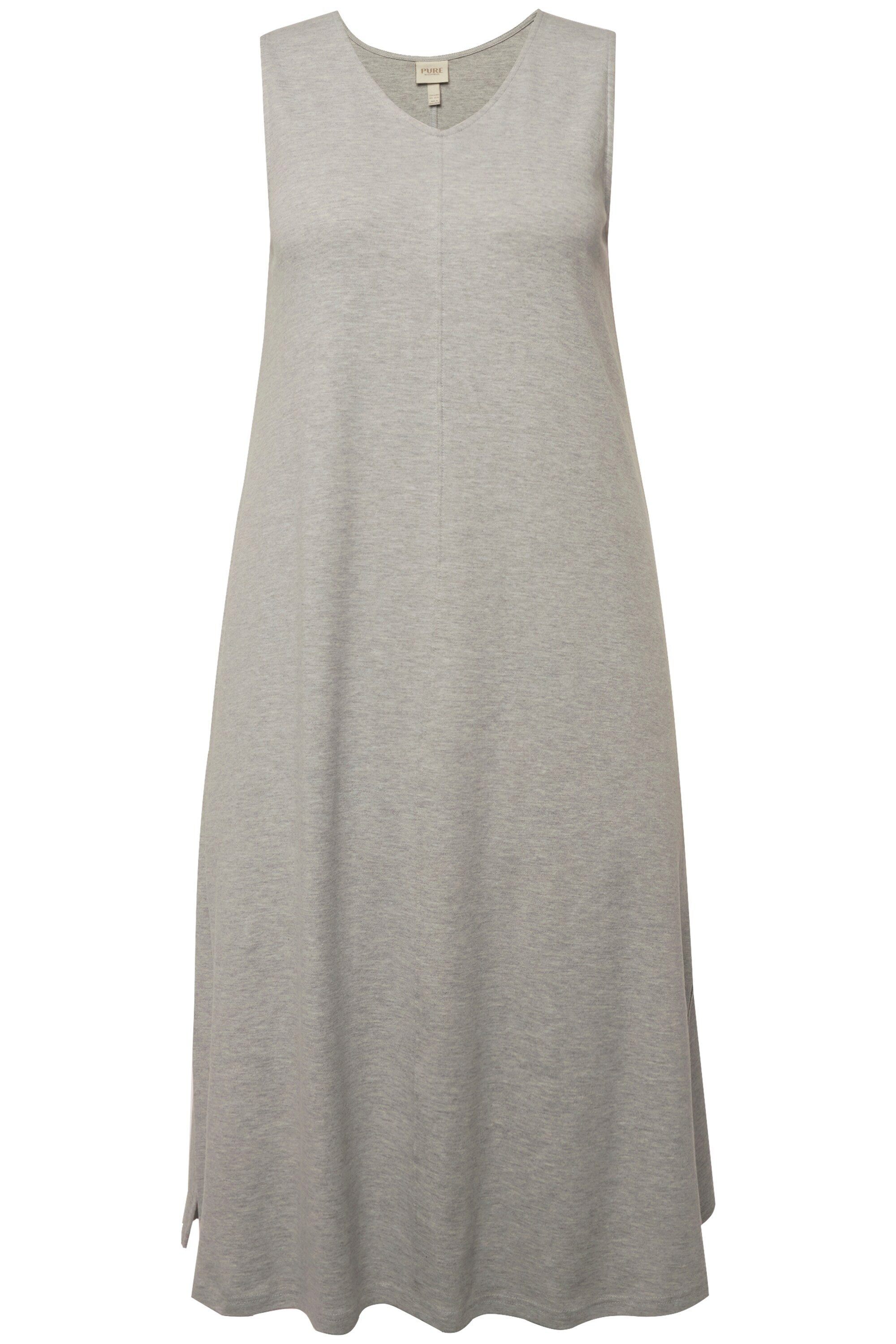 Ulla Popken Maxikleid Jersey-Midikleid V-Ausschnitt ärmellos günstig online kaufen