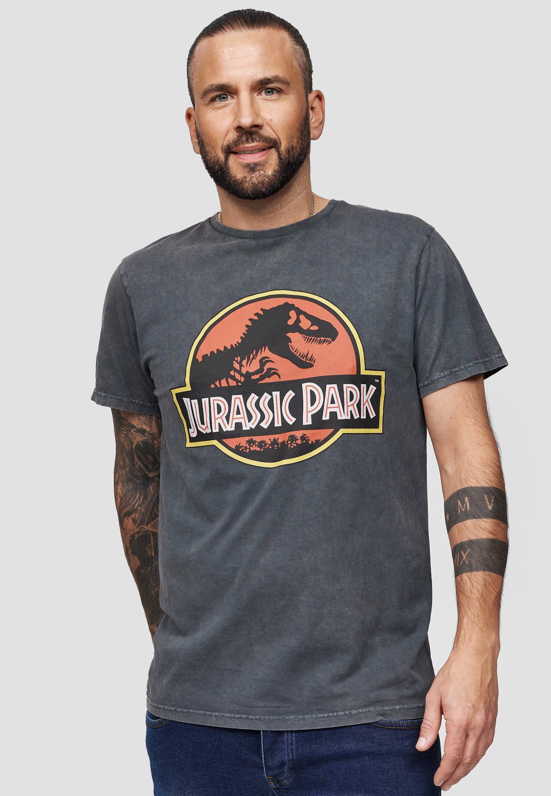 Recovered T-Shirt Jurassic Park Logo GOTS zertifizierte Bio-Baumwolle