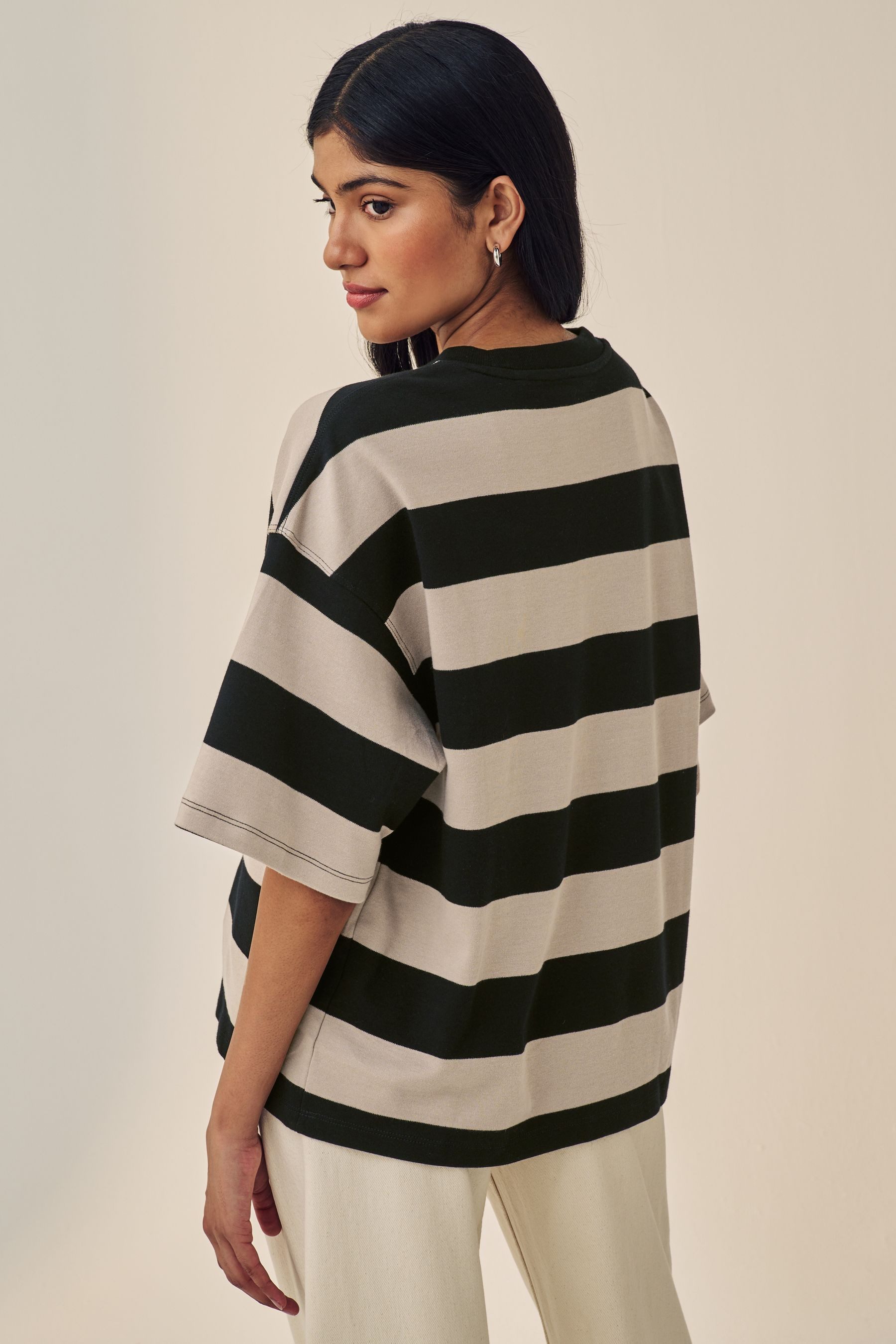 Next T-Shirt Kastiges Relaxed Fit Oversized-T-Shirt, Baumwolle (1-tlg) günstig online kaufen